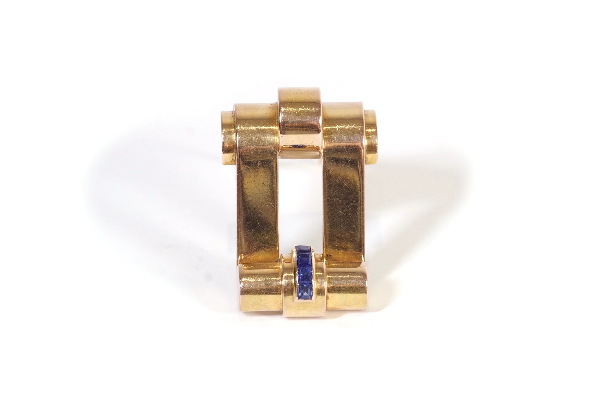 Retro French sapphire lapel clip