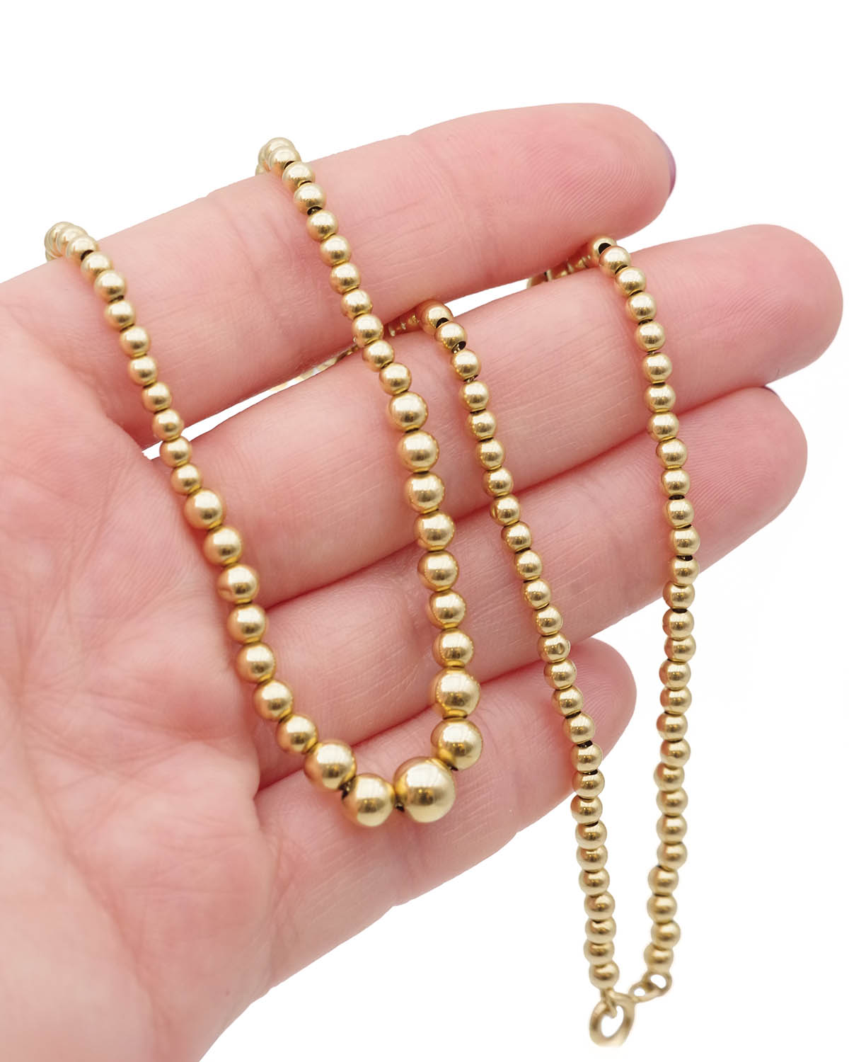 Marseilles necklace gold beads