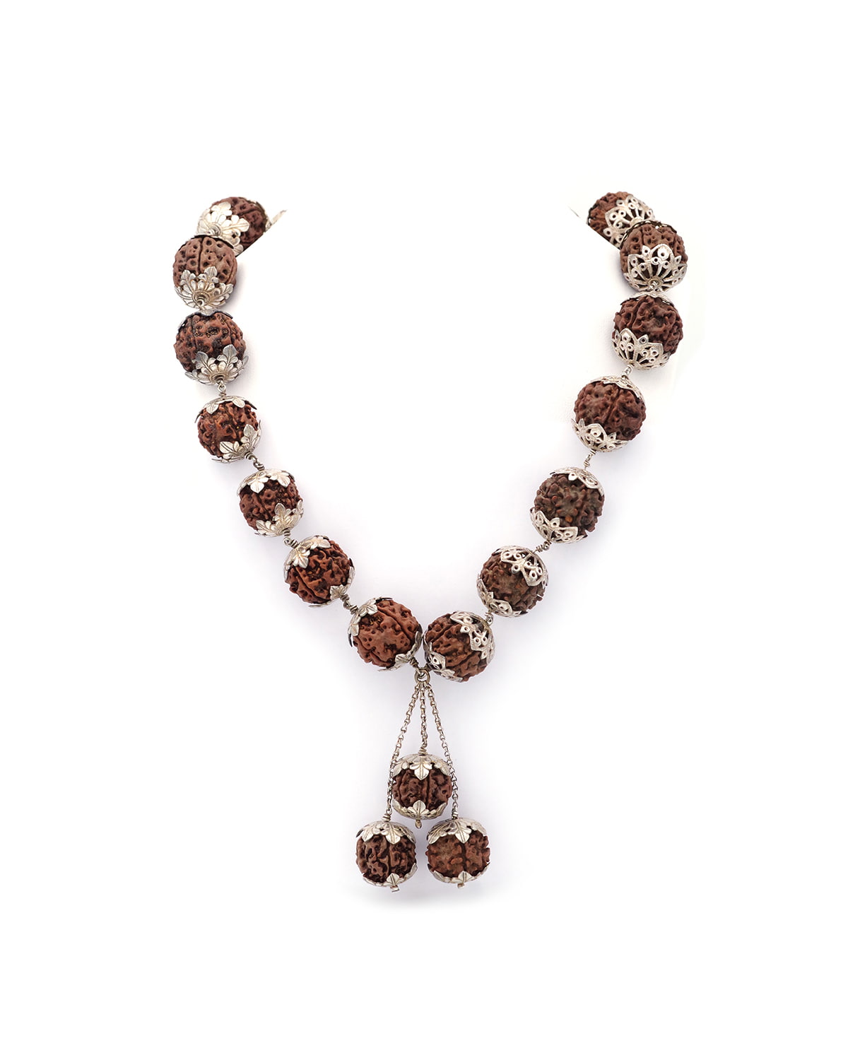 Indian Rudraksha silver necklace