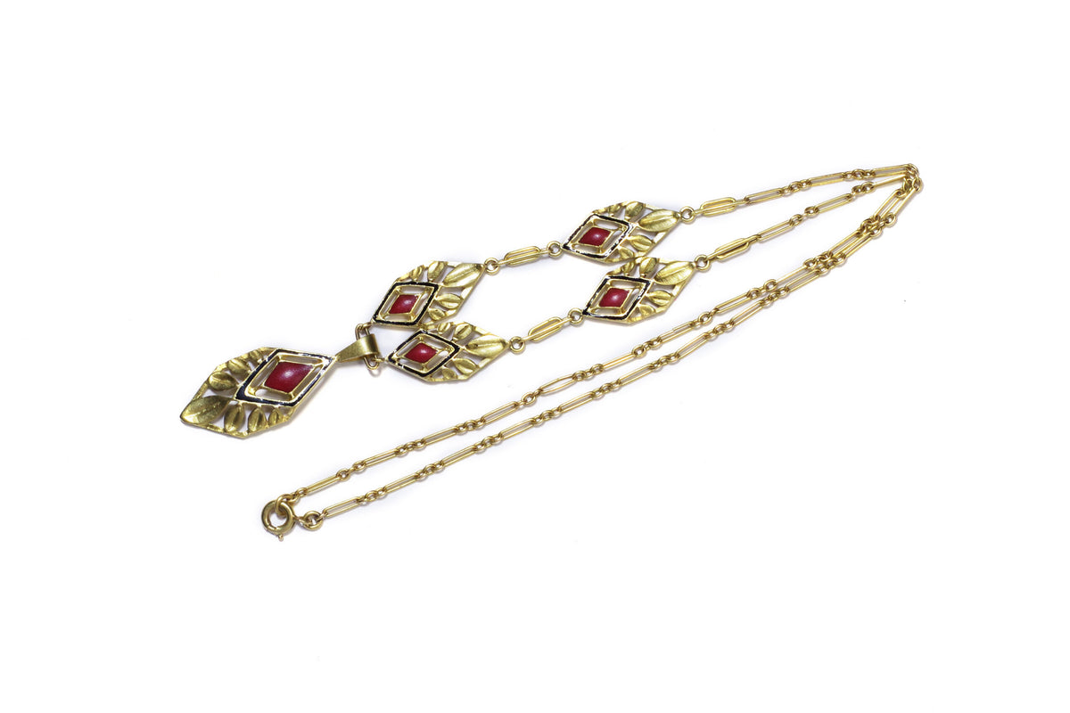 Collier Art Déco Ancien - Thème Monnaie Du Pape - Argenté - Vintage - Occasion