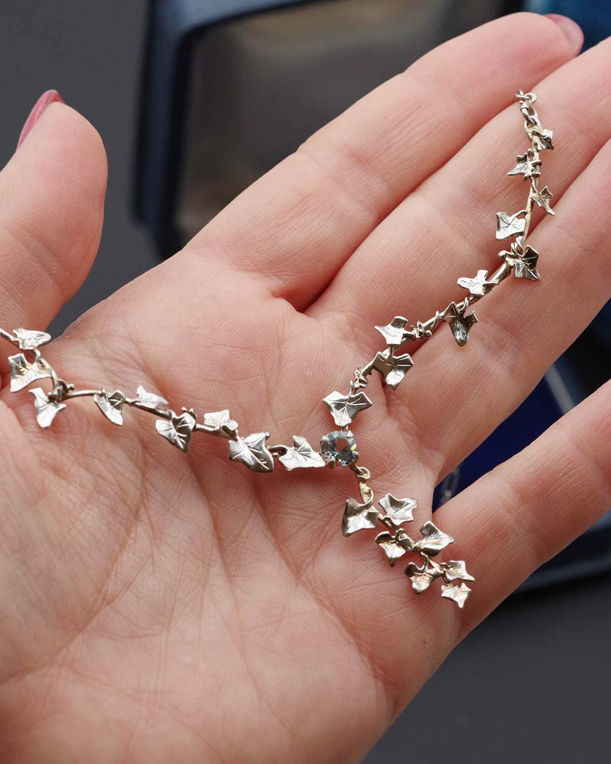 Art Nouveau aquamarine necklace