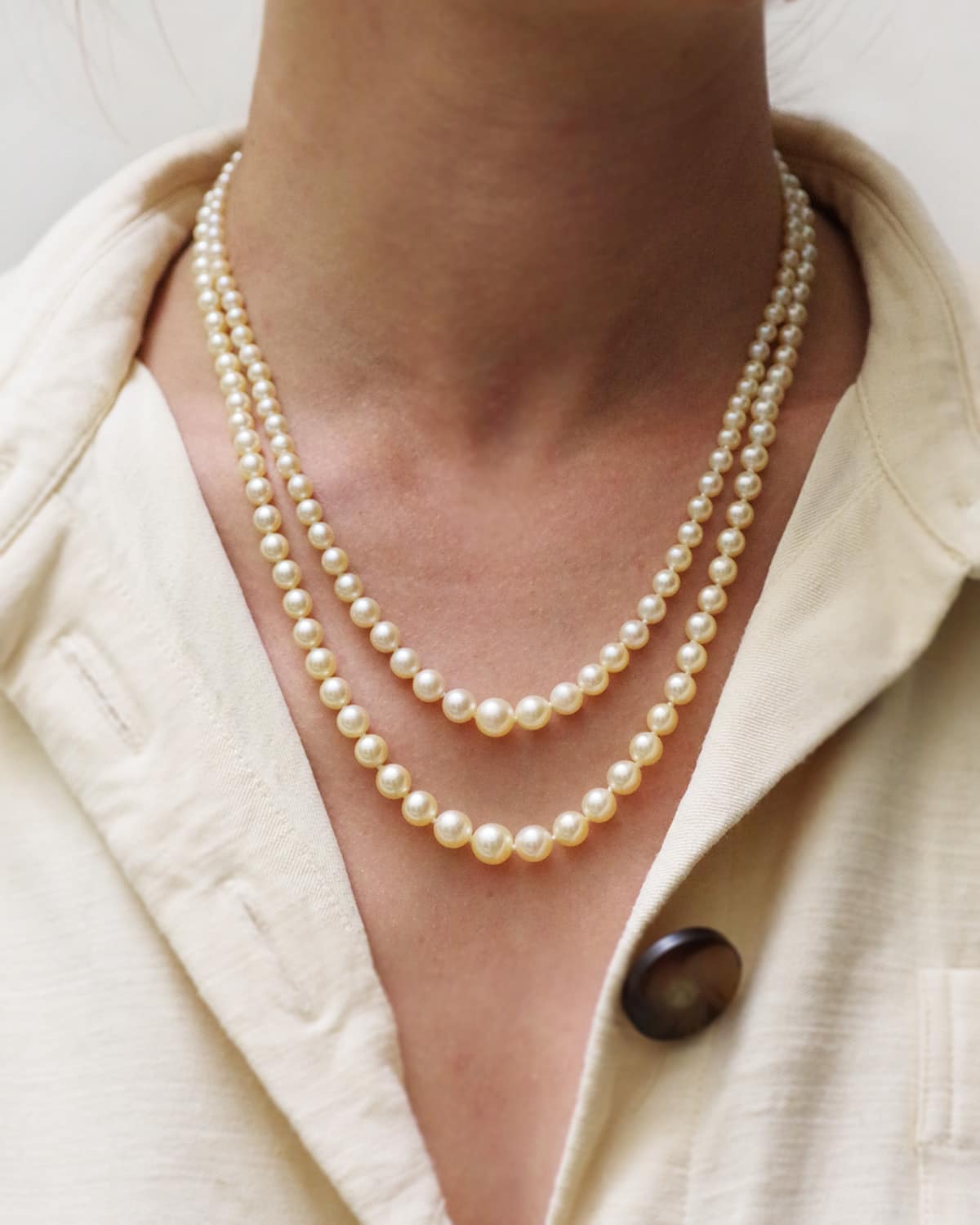 Collier double rang perles