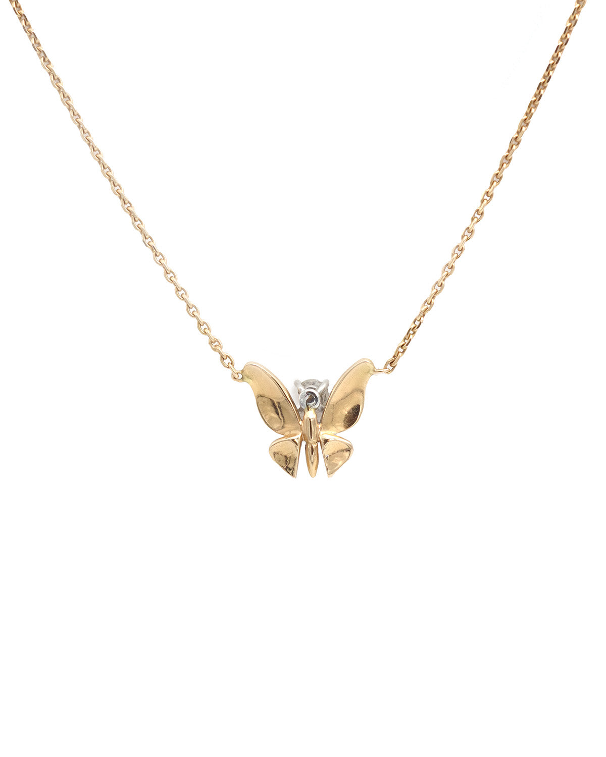 diamond butterfly nekclace in gold