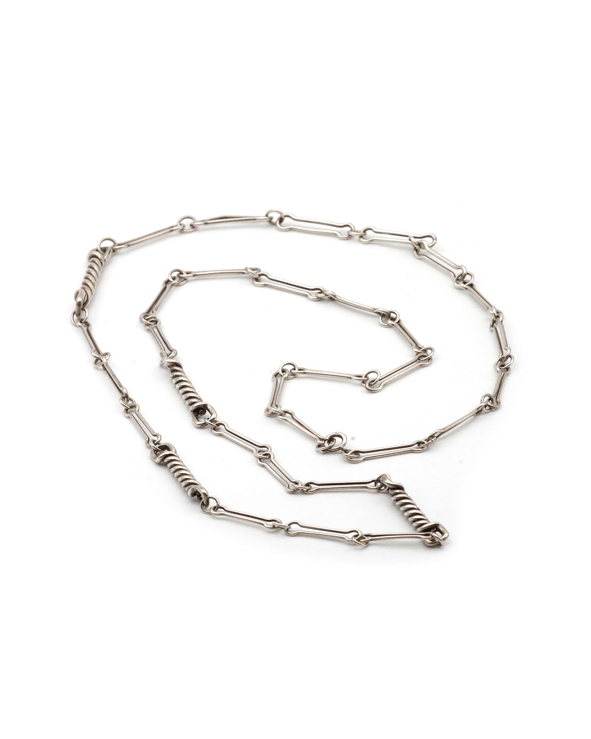 long silver necklace