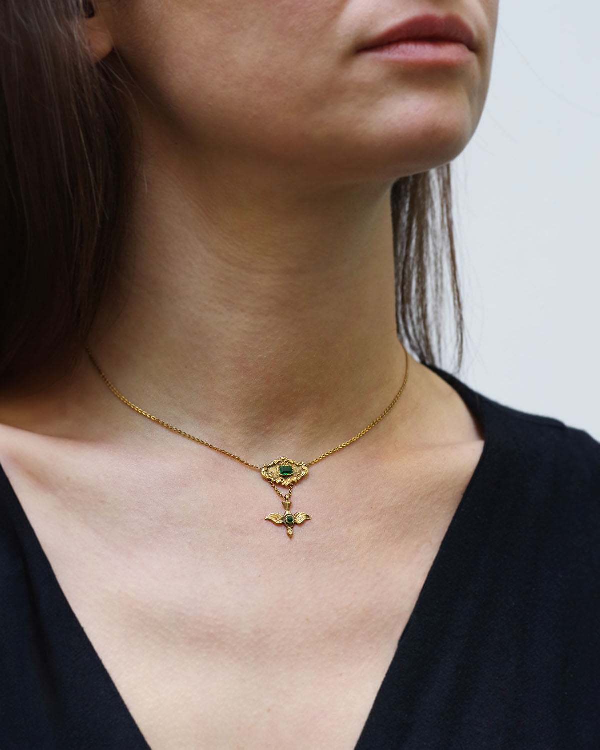 Pendentif collier saint esprit en or