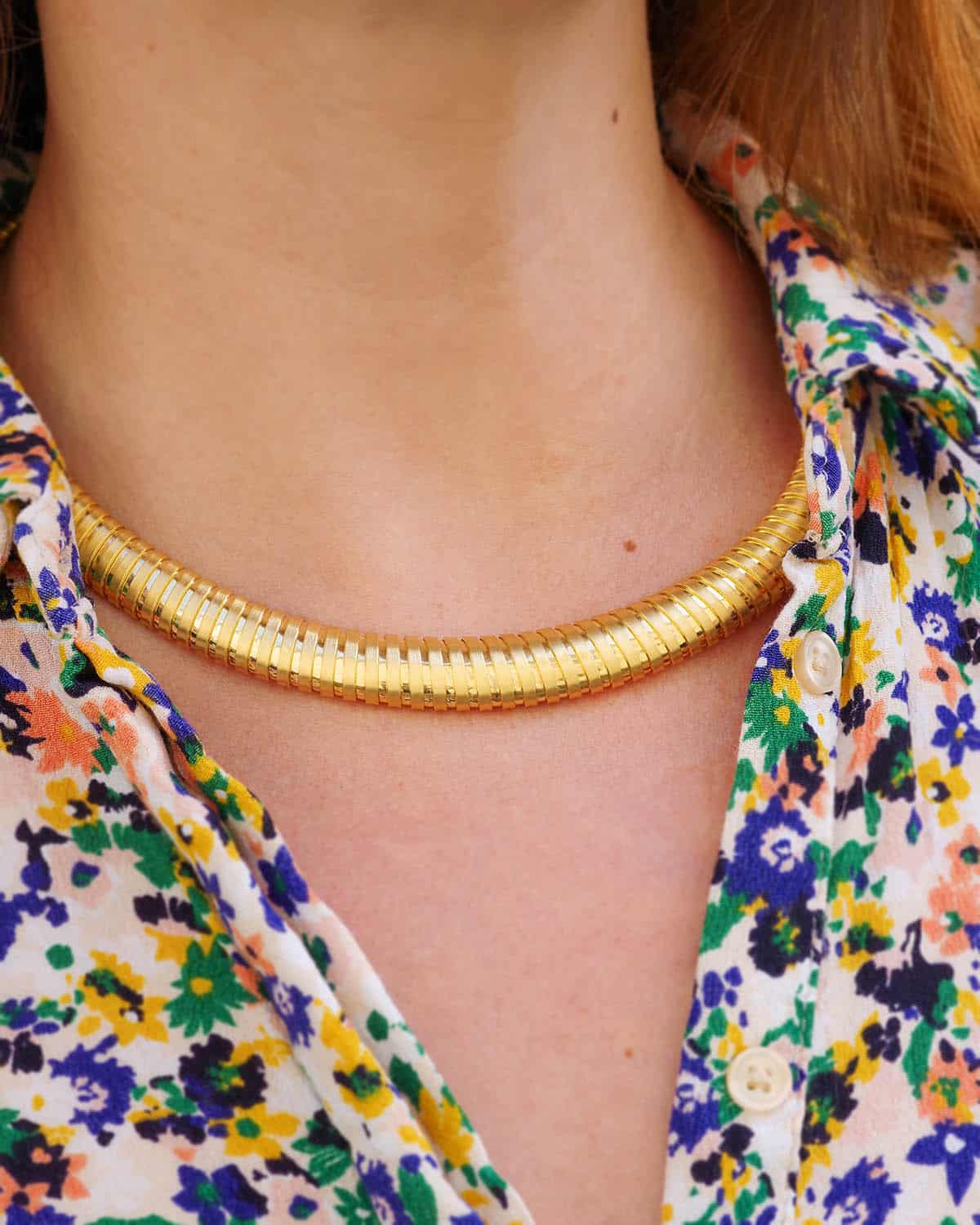 Collier tubogas en or