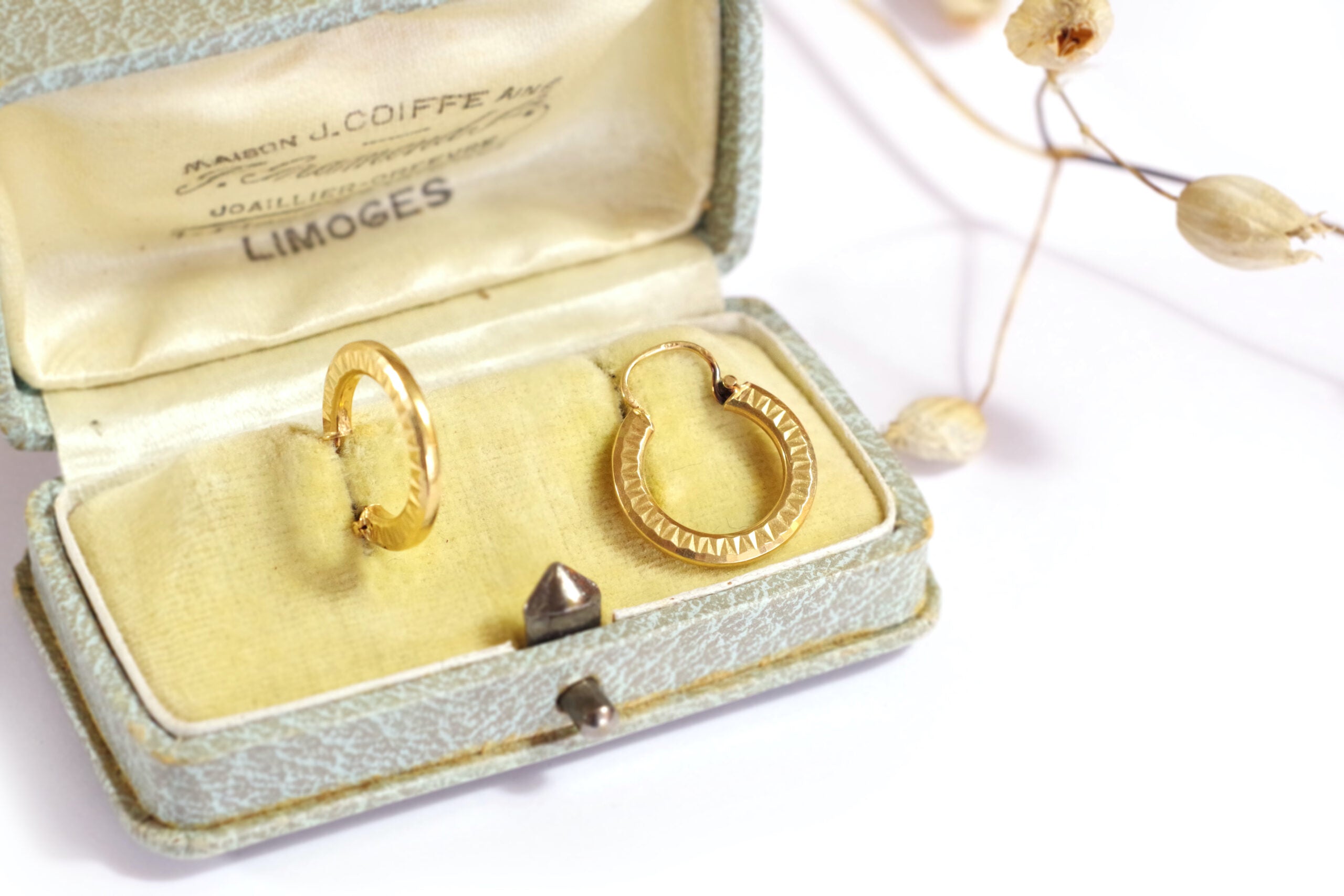 creoles vintage or 18k boucles oreille bijou ancien paris