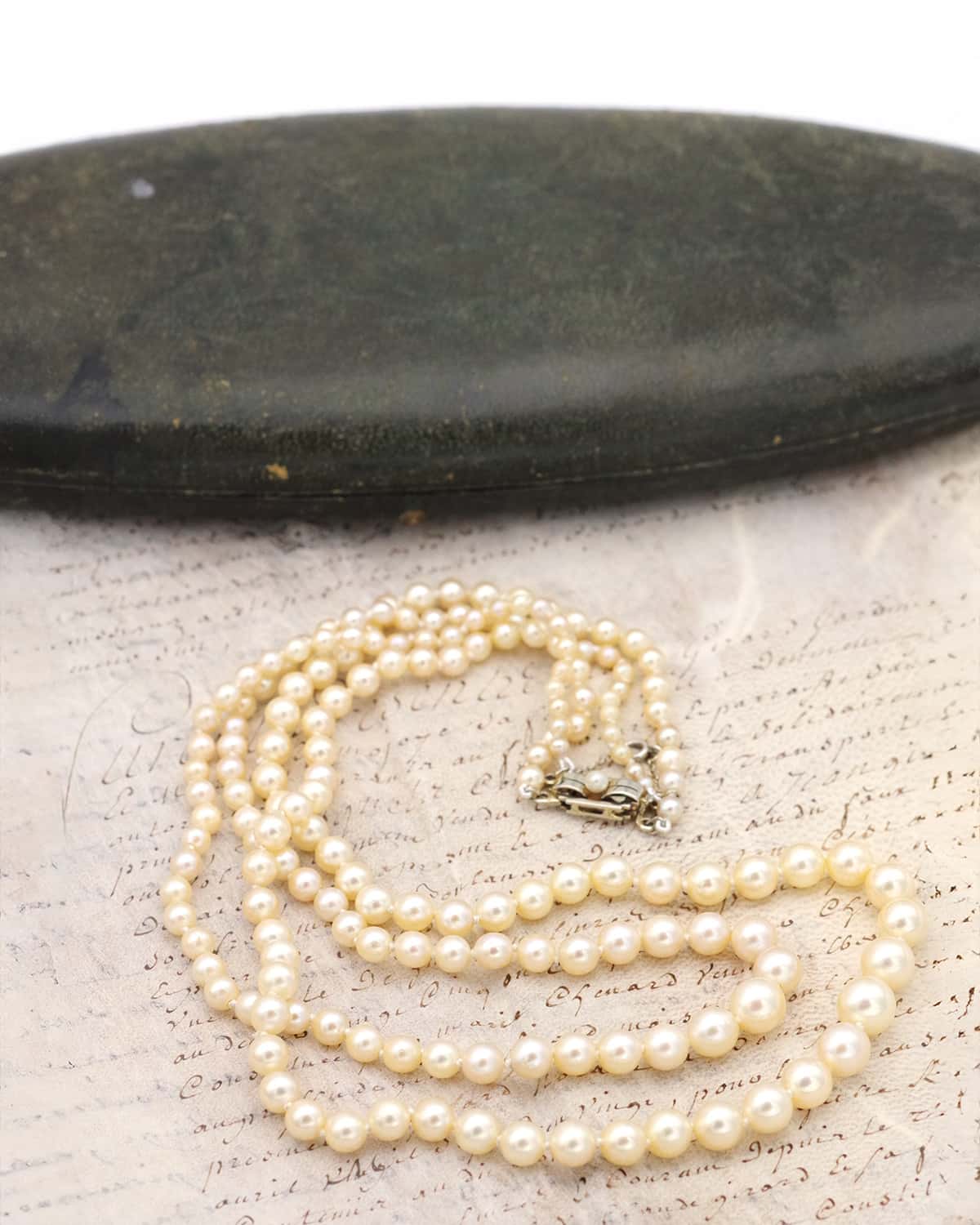 Collier double rang perles