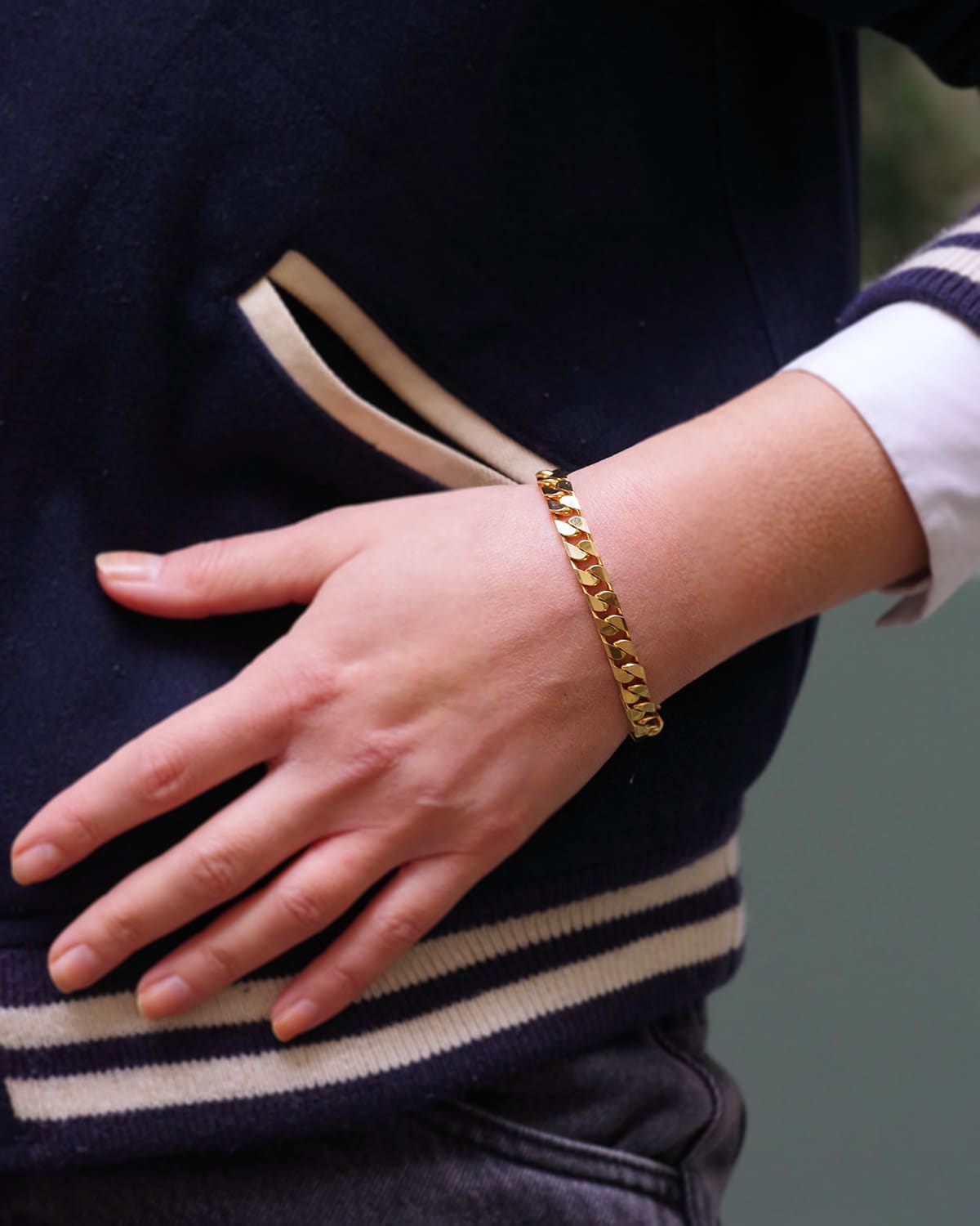 bracelet gourmette maille plate