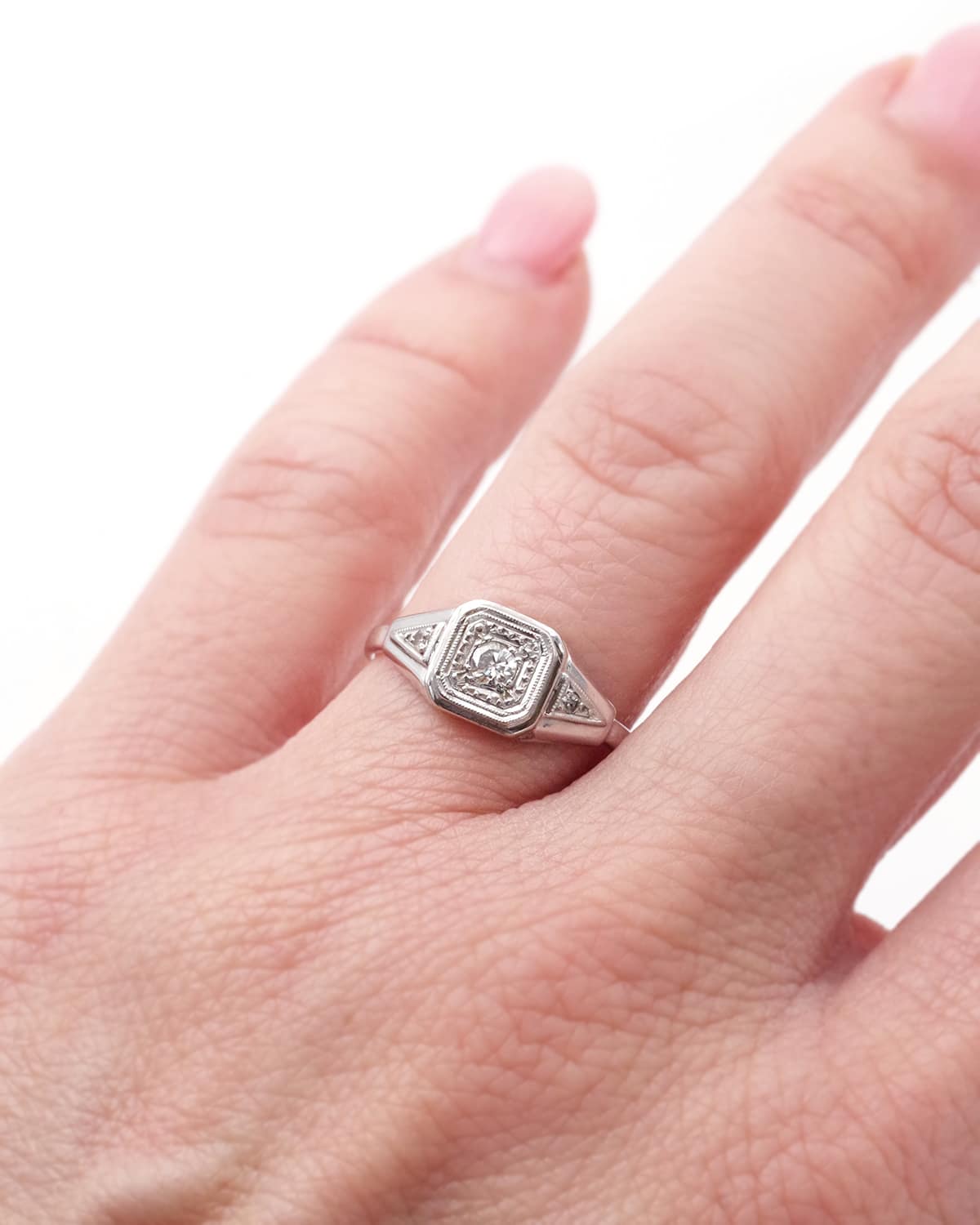 Bague platine diamant