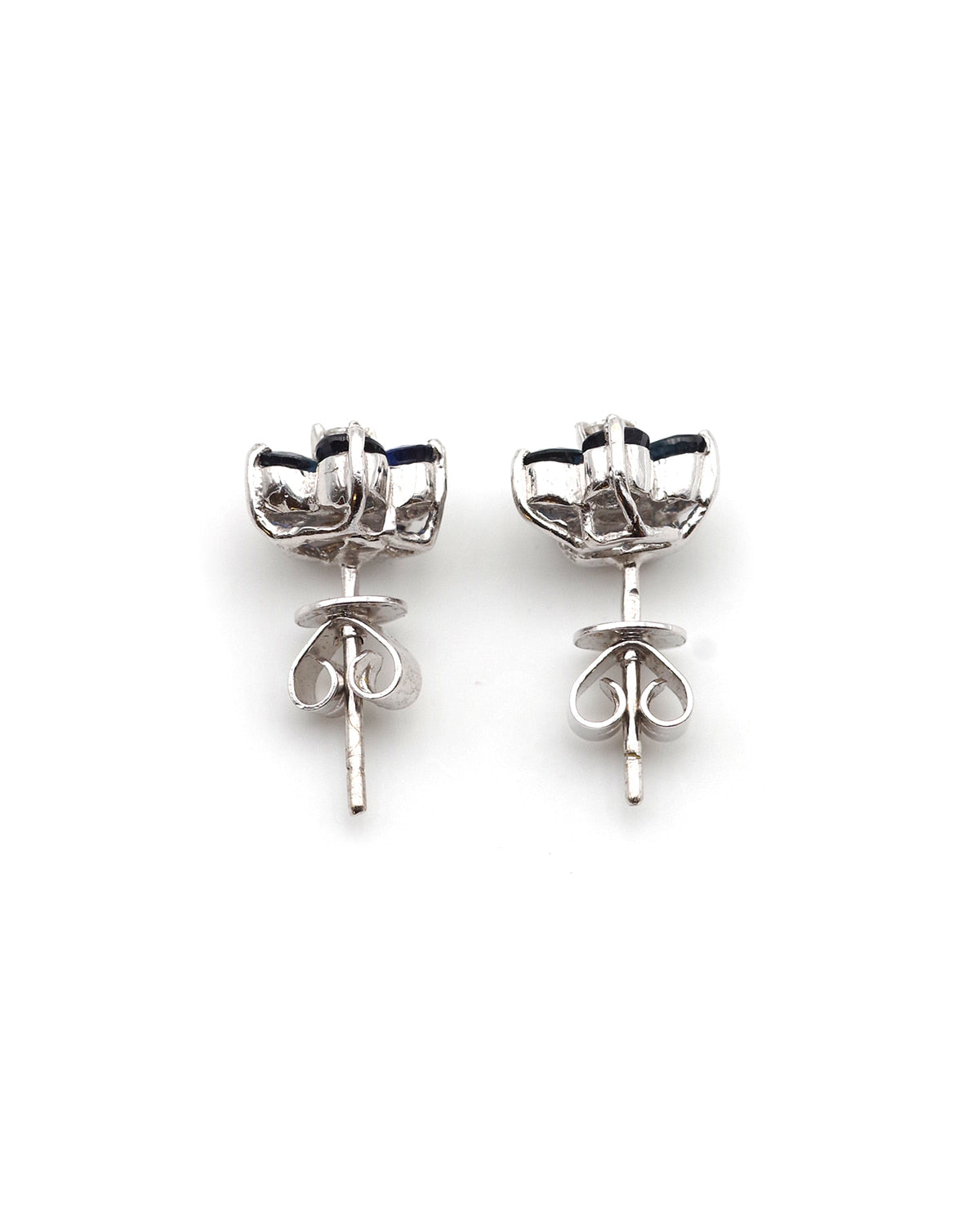 Sapphire diamond flower earrings