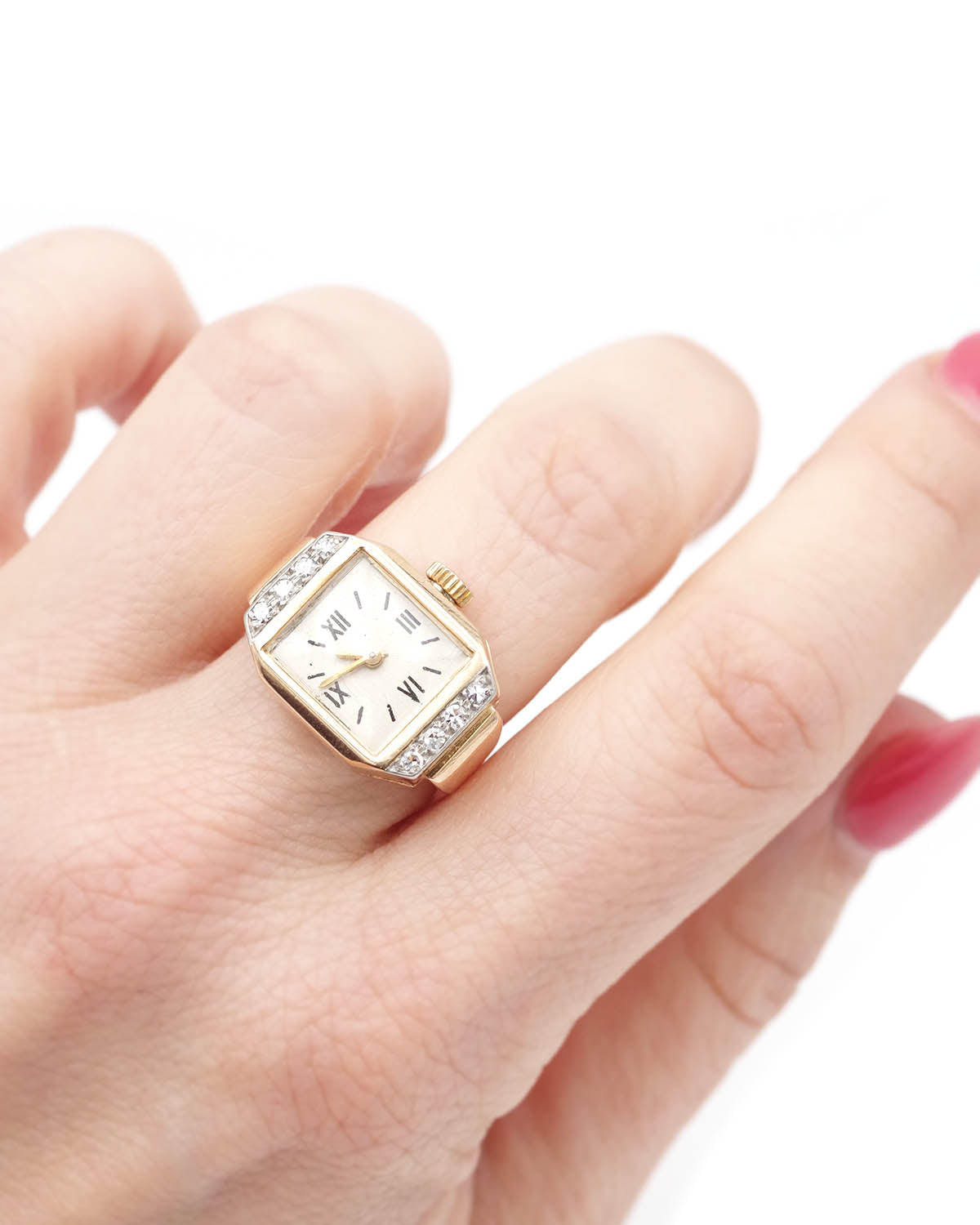 Diamond watch ring gold