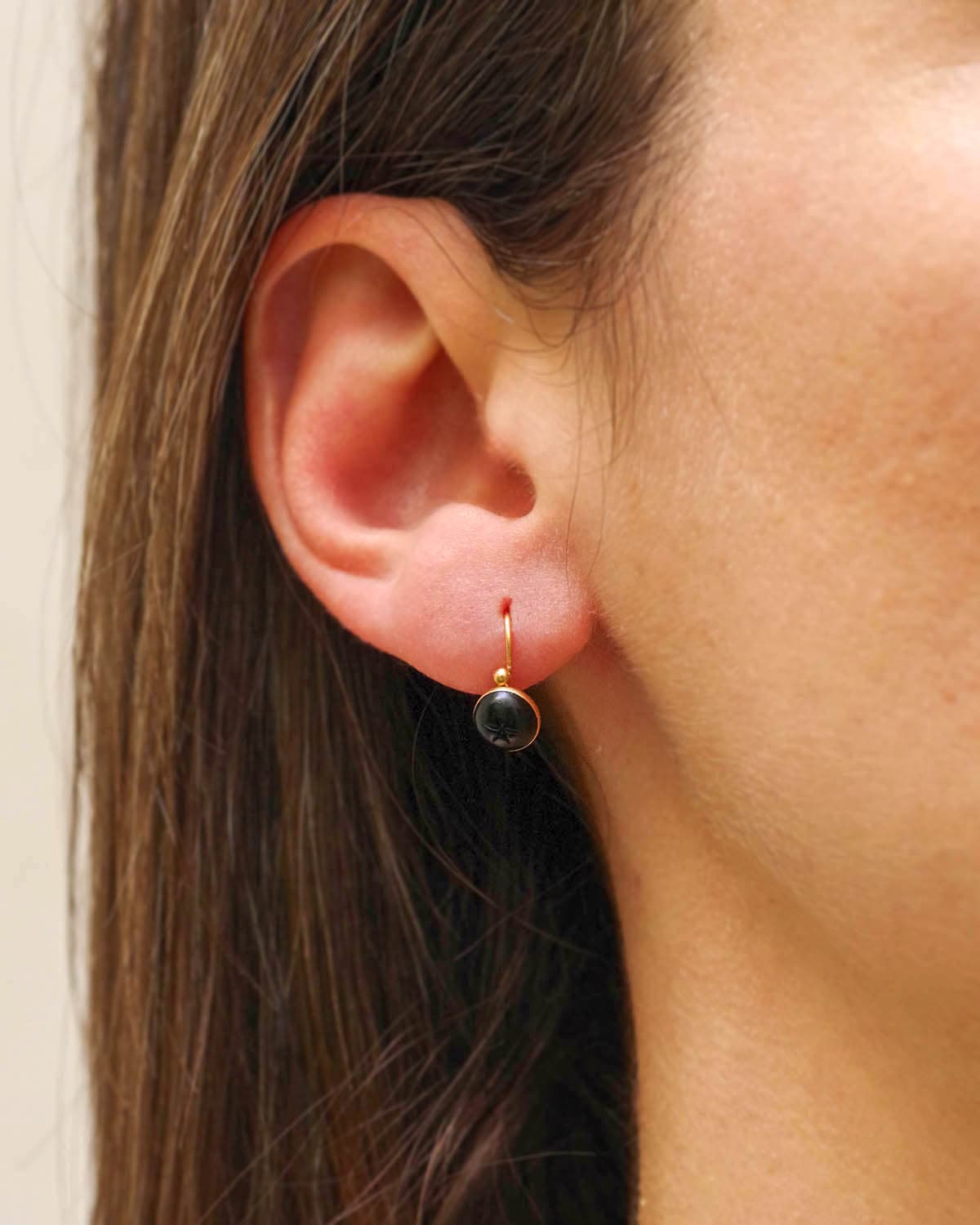 Antique victorian black earrings