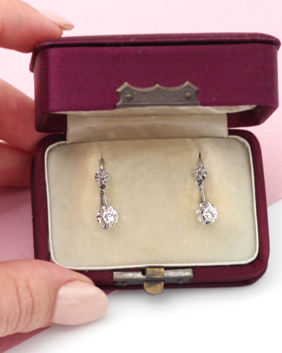 Edwardian 0.40 ct diamond earrings