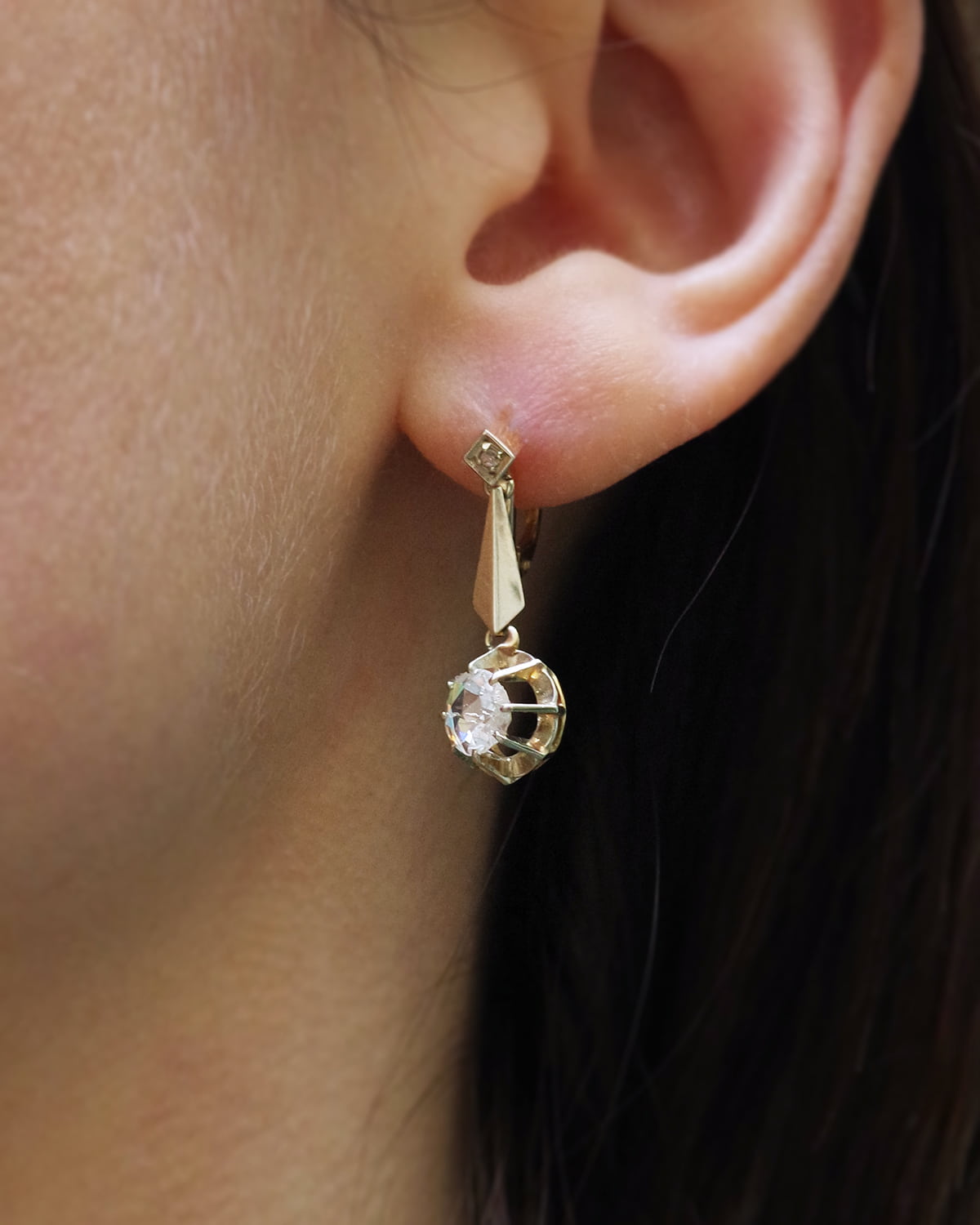 Dormeuses Art Deco diamants