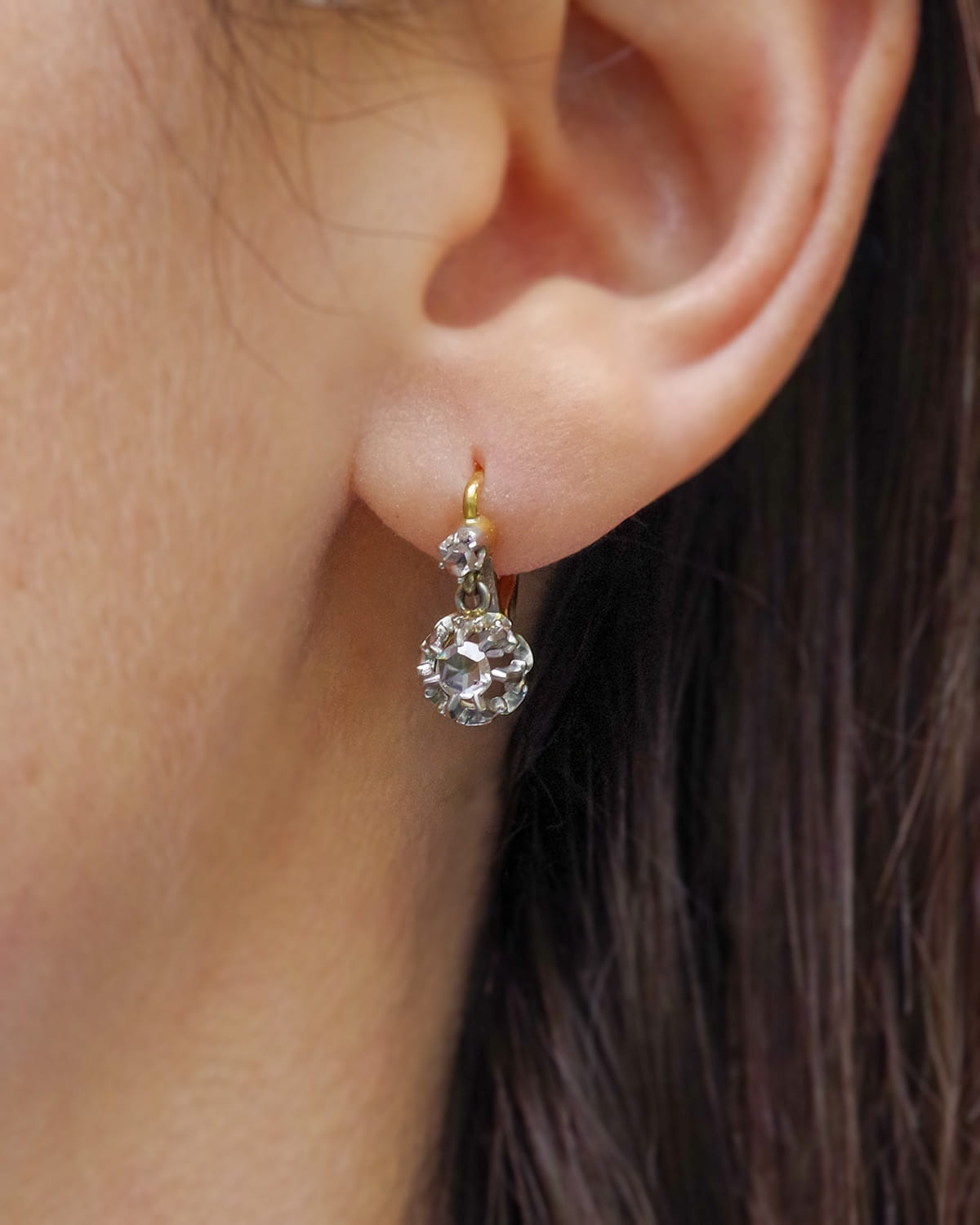Edwardian diamond 0.20 ct earrings