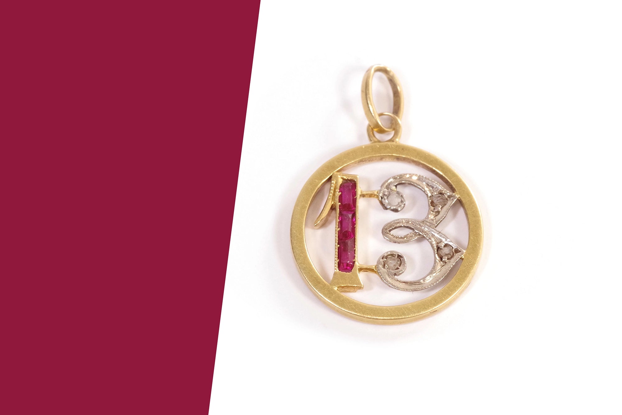 pendentif porte-bonheur 13 art deco