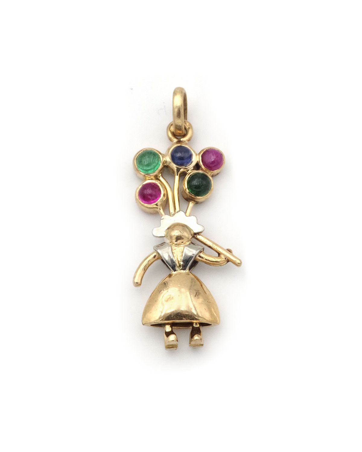 pendentif fille au ballon en or