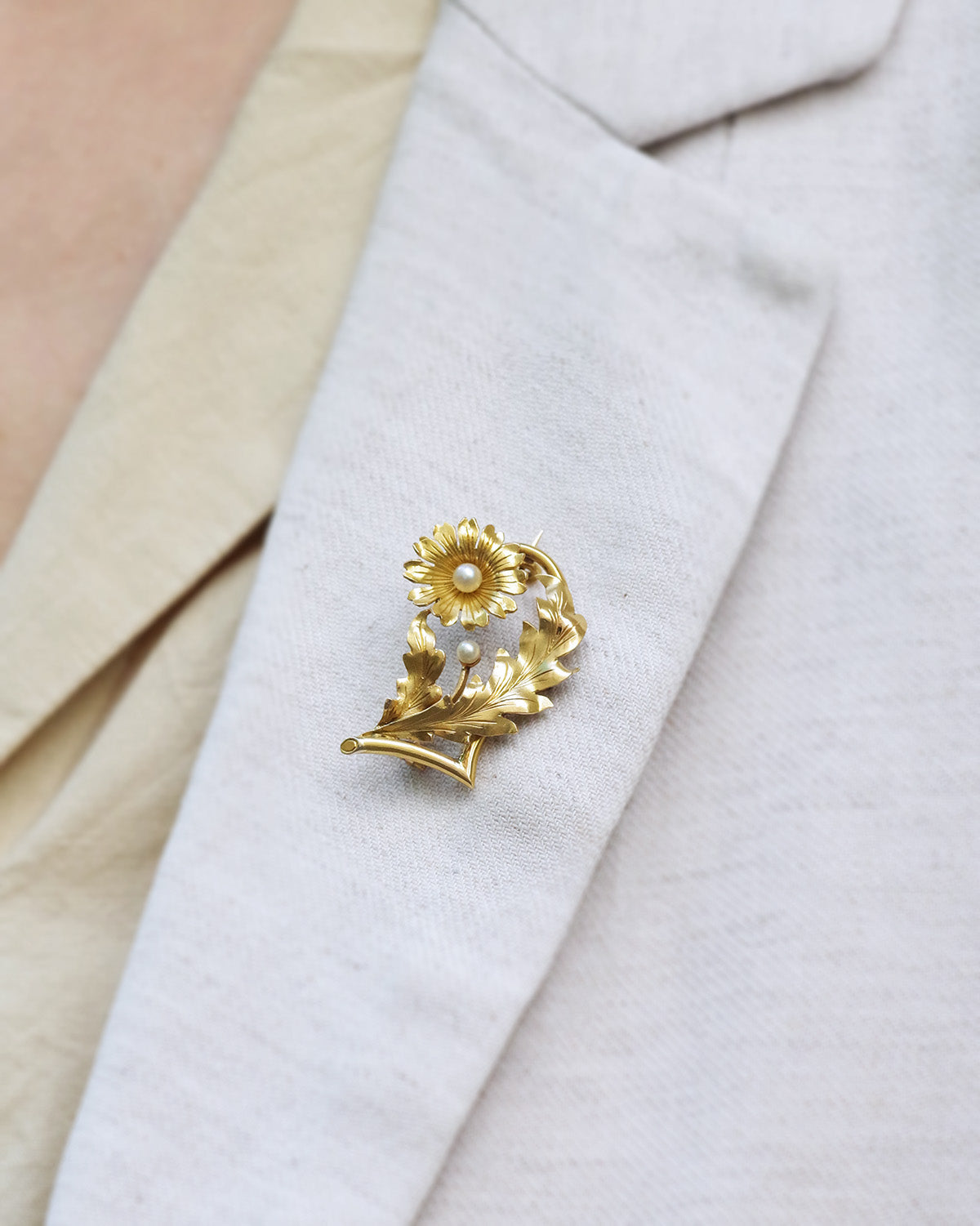 broche pissenlit fleur en or