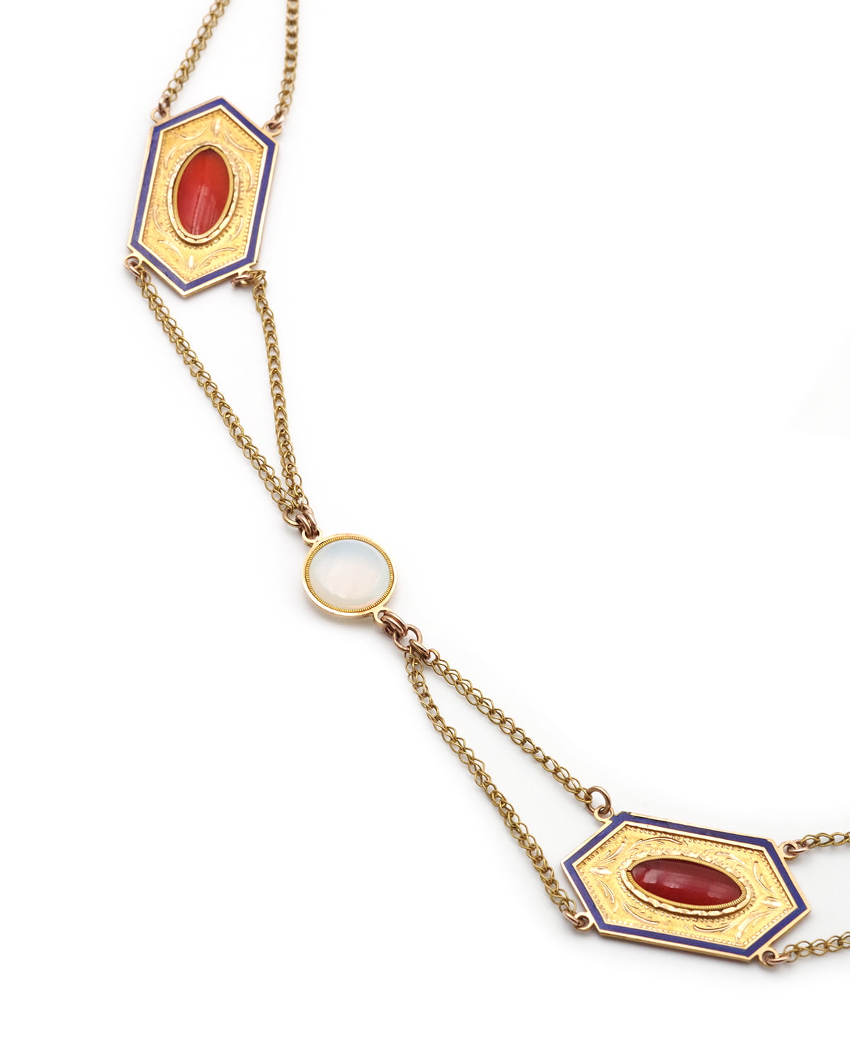 Collier ancien en or et cornaline