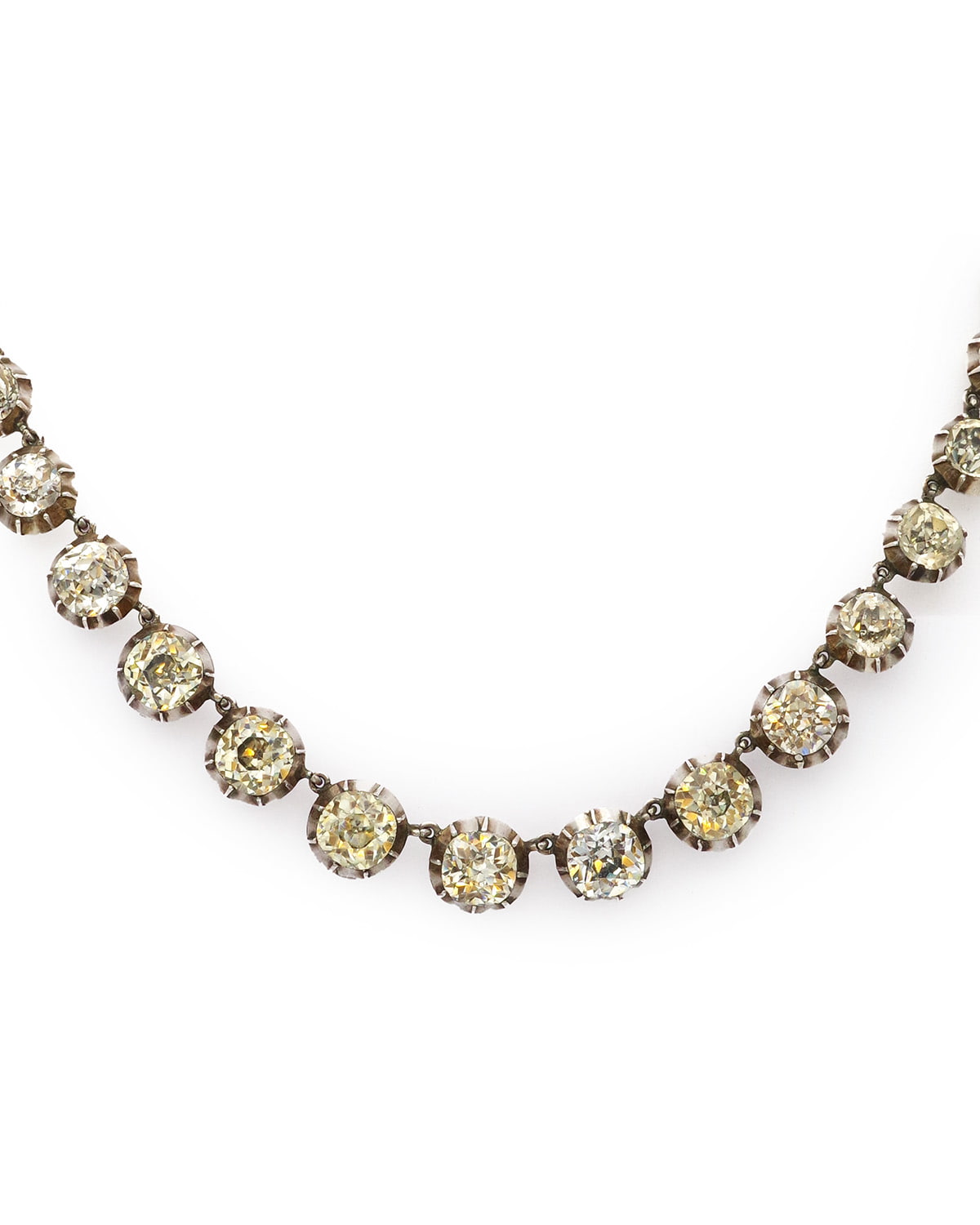 Antique paste silver necklace