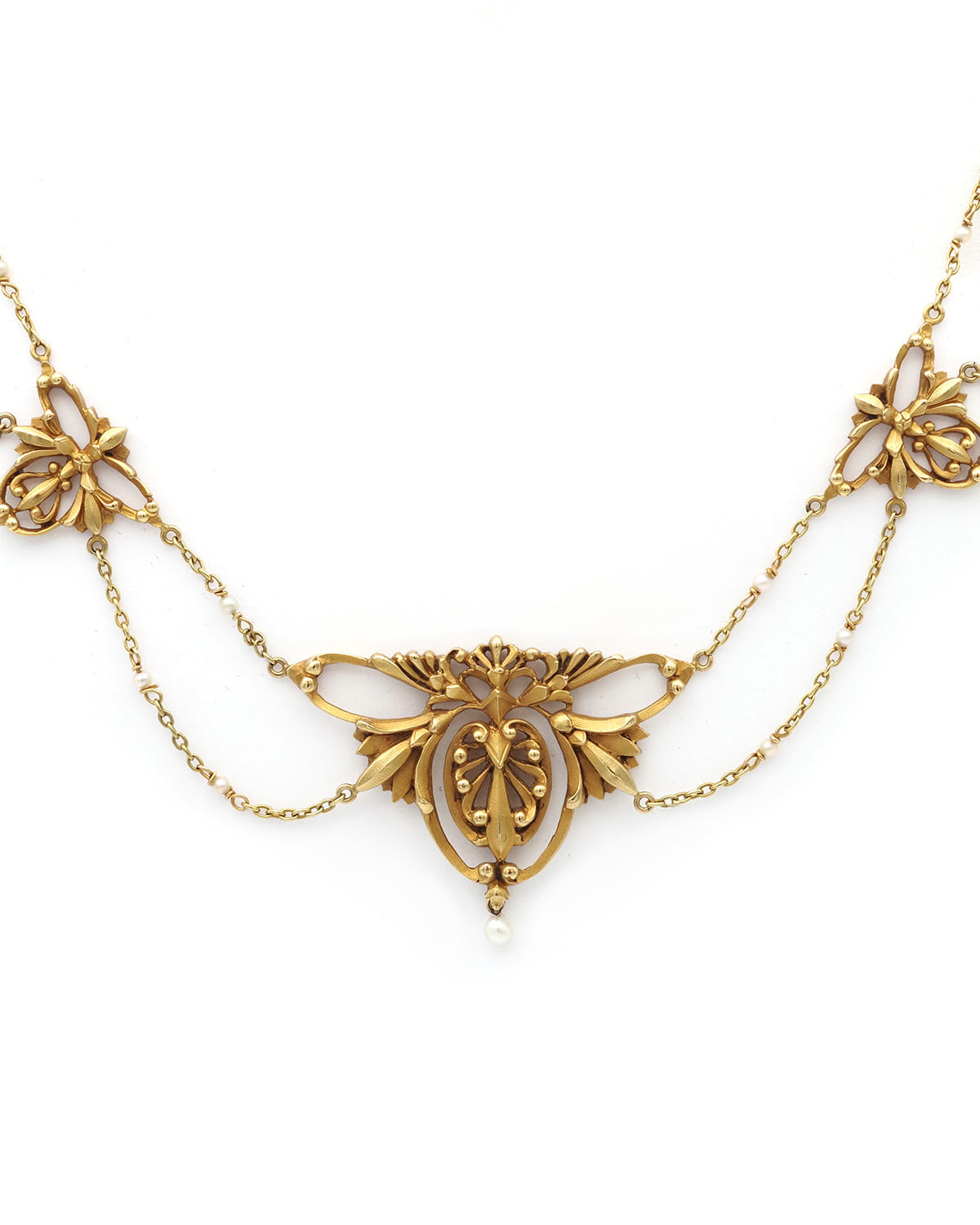 collier draperie art nouveau et perles