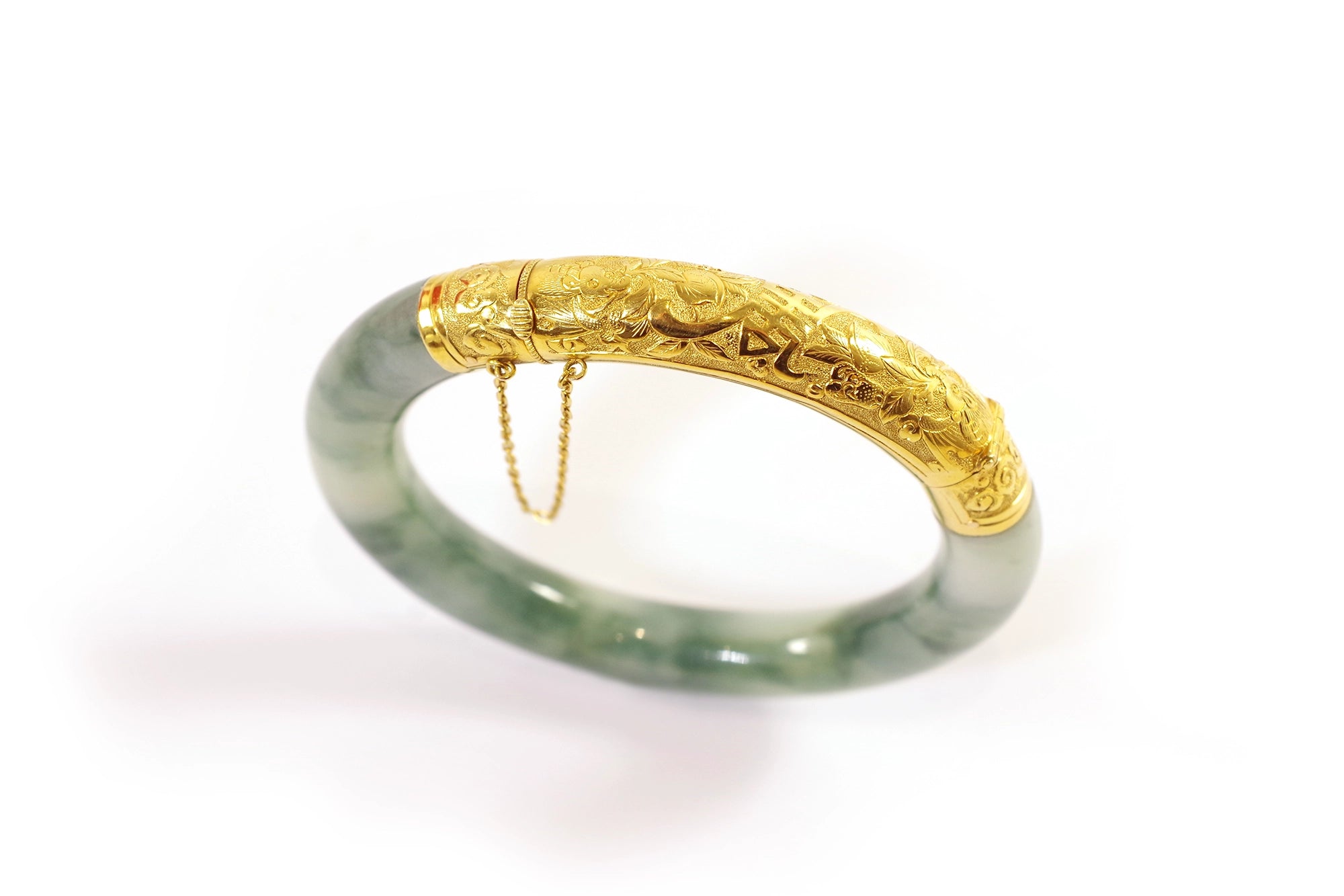 Gold jade chinese bracelet