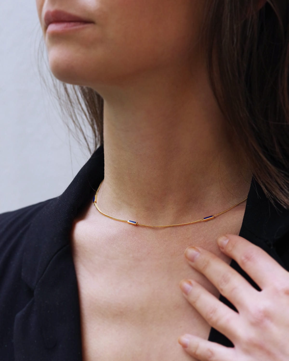 Vintage lapis lazuli gold necklace