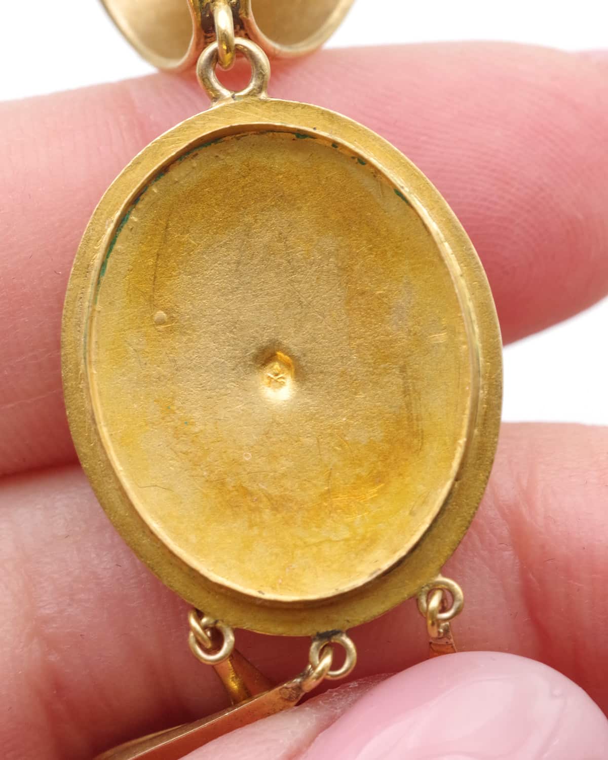 Micro-mosaique gold locket pendant