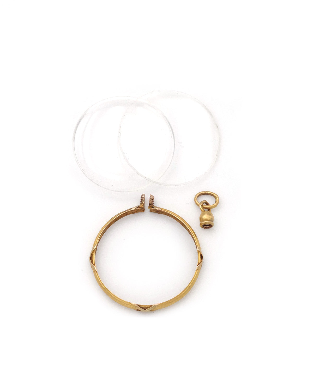 Médaillon rond porte photo en or