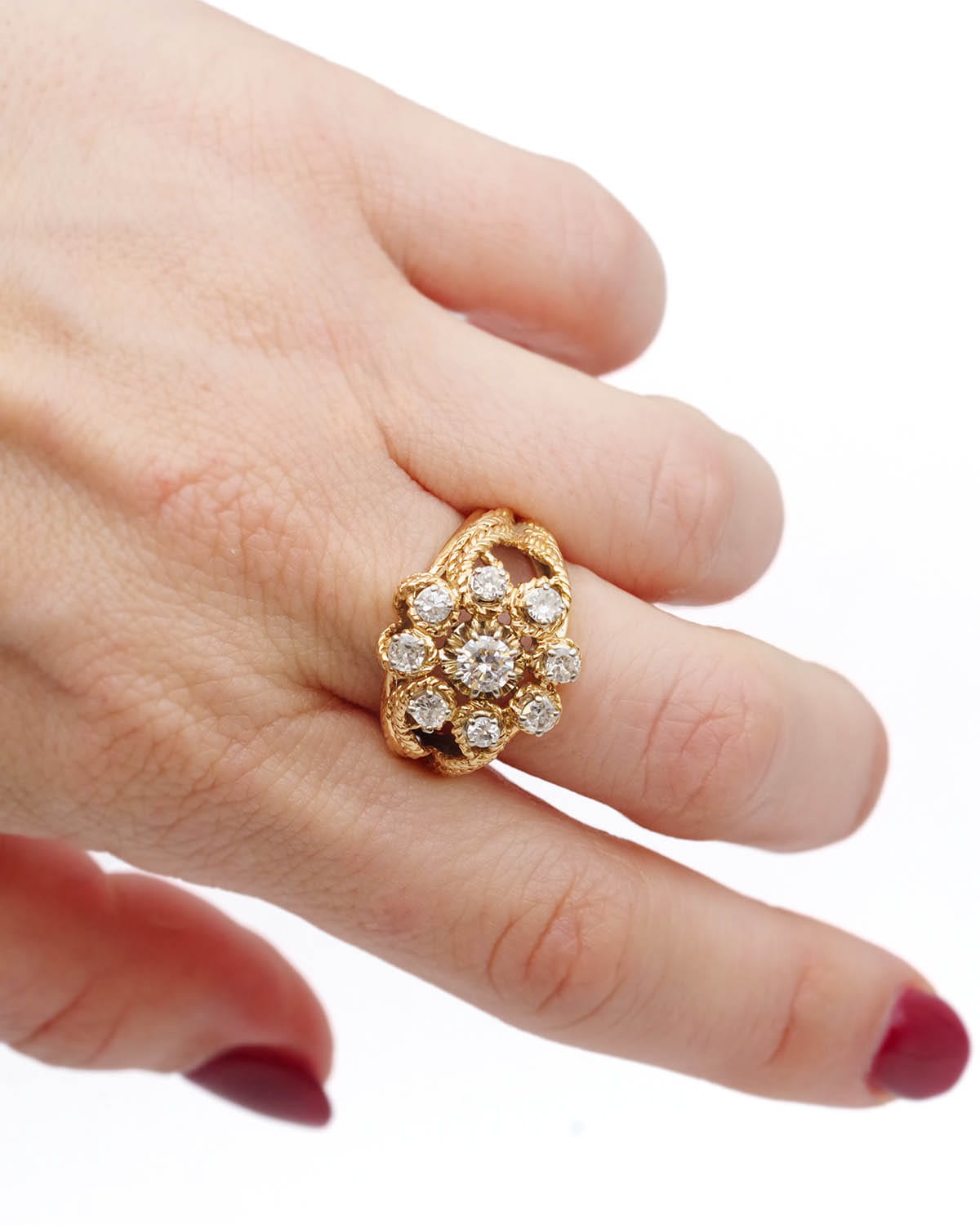 Bague moderne diamants en or