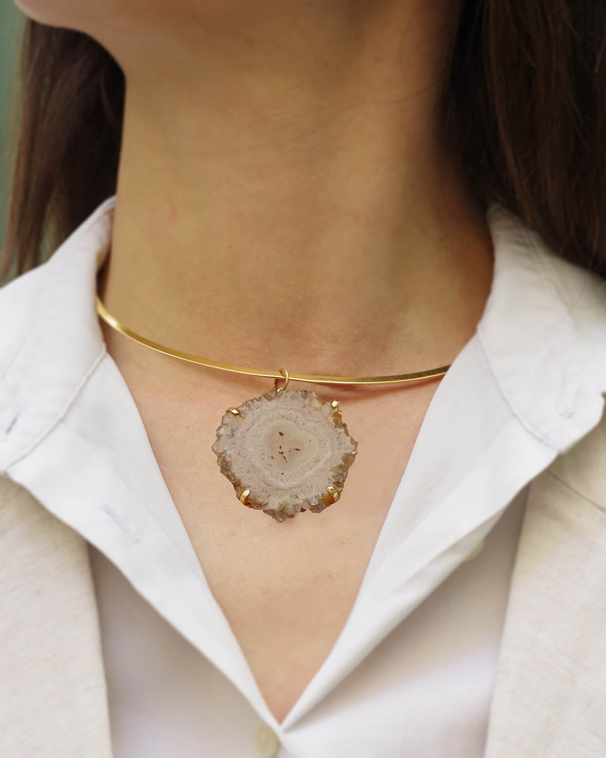 Gold torque necklace in gold