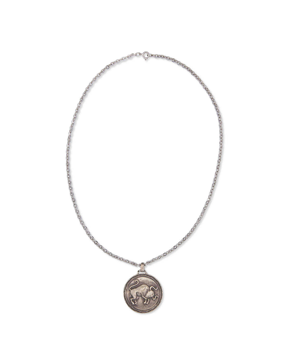 Collier pendentif taureau en argent