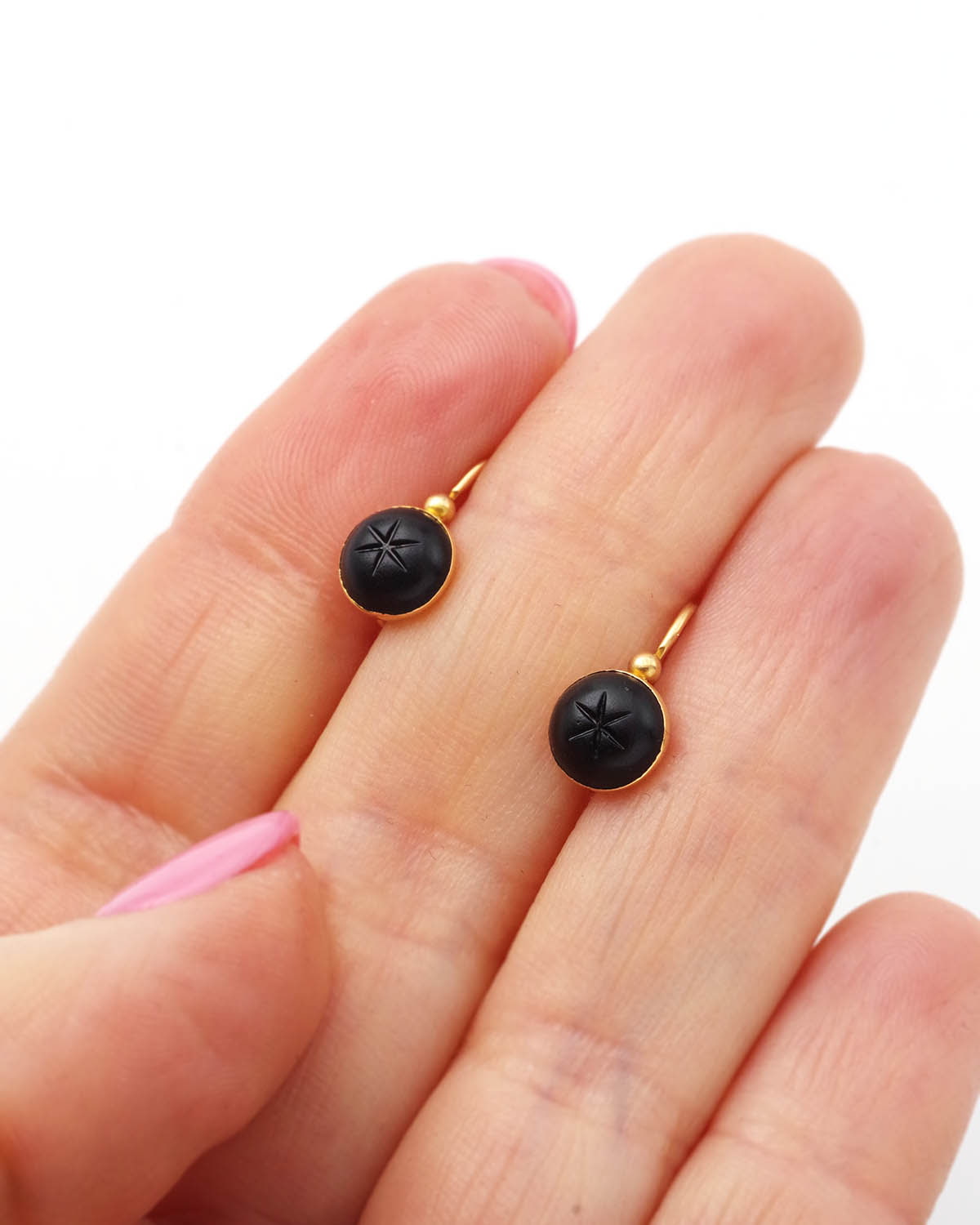 Antique victorian black earrings