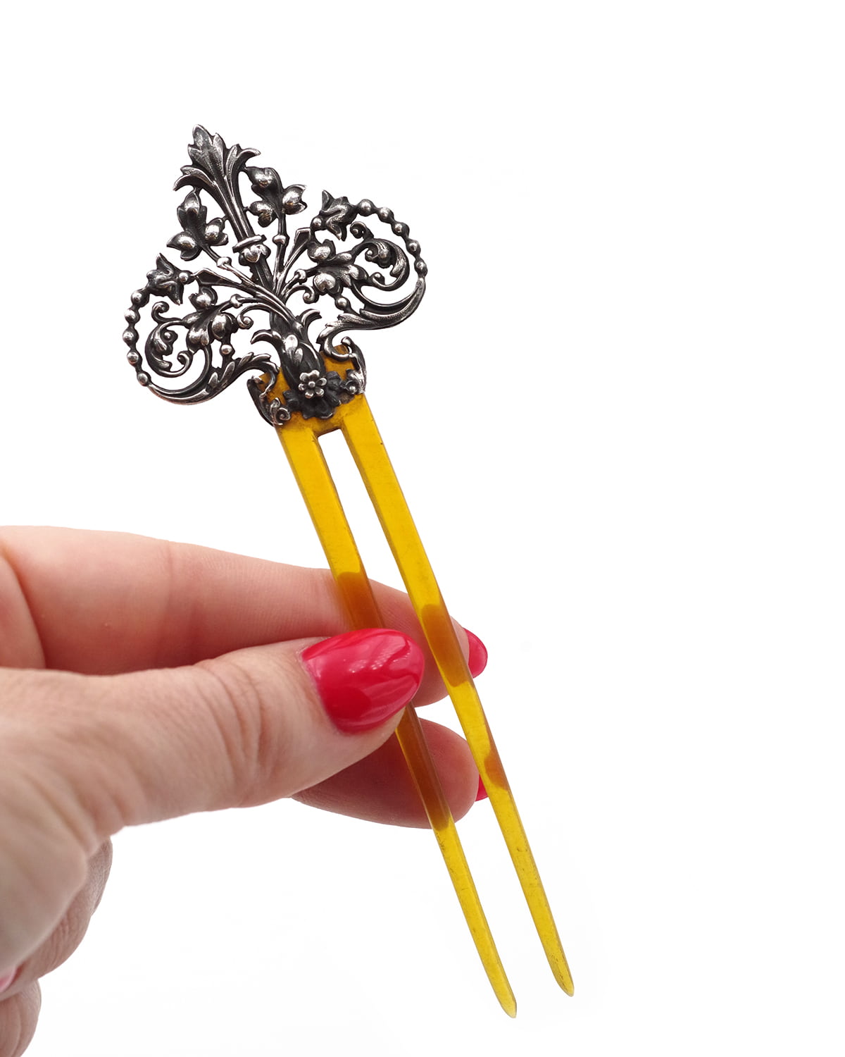 Wedding silver hair pin
