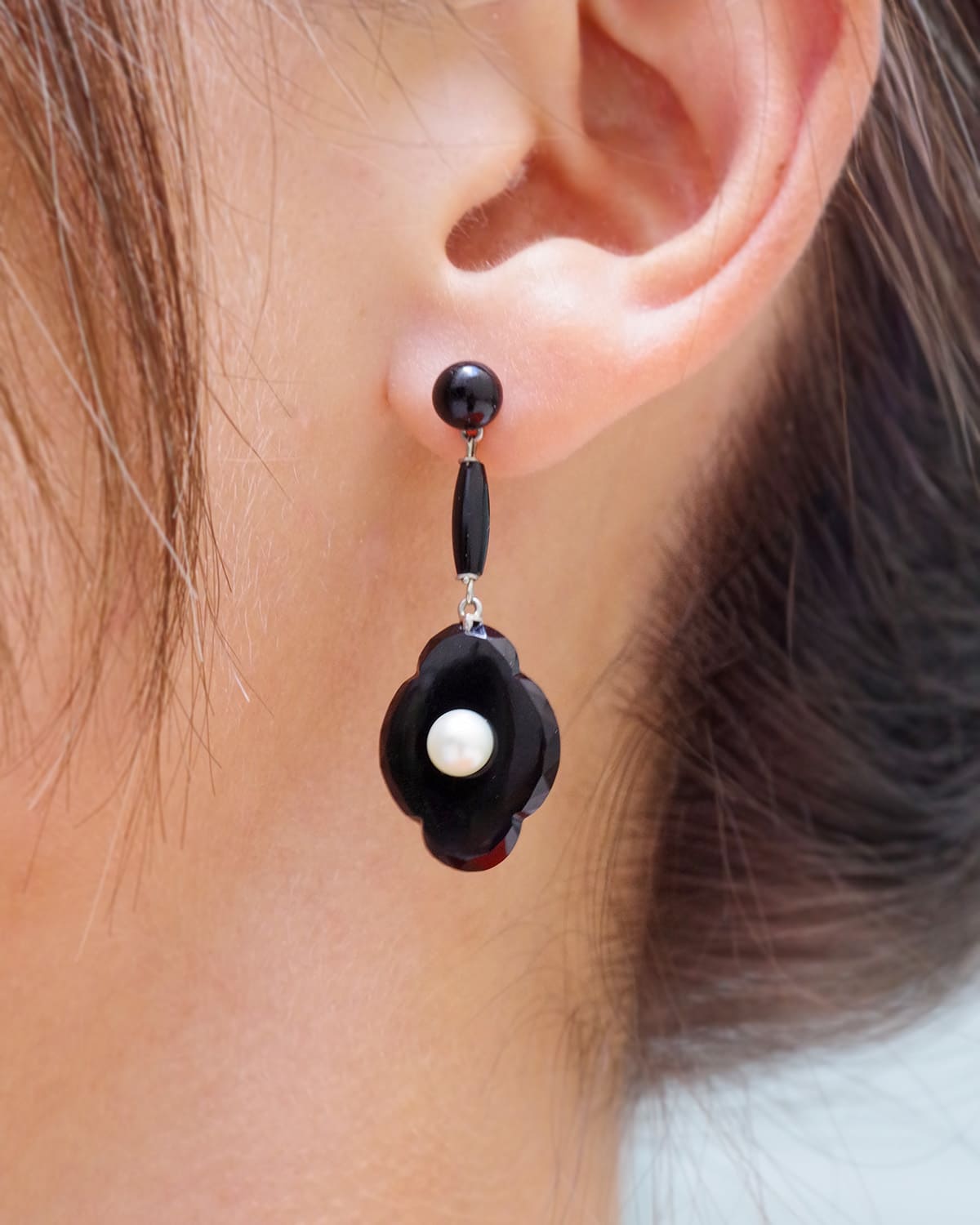 Boucles d'oreille Art Deco onyx