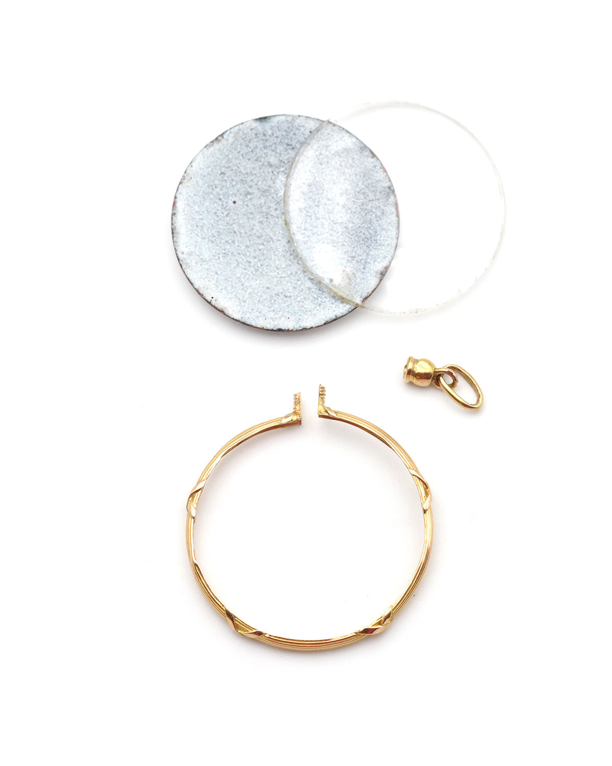 Victorian glass gold locket