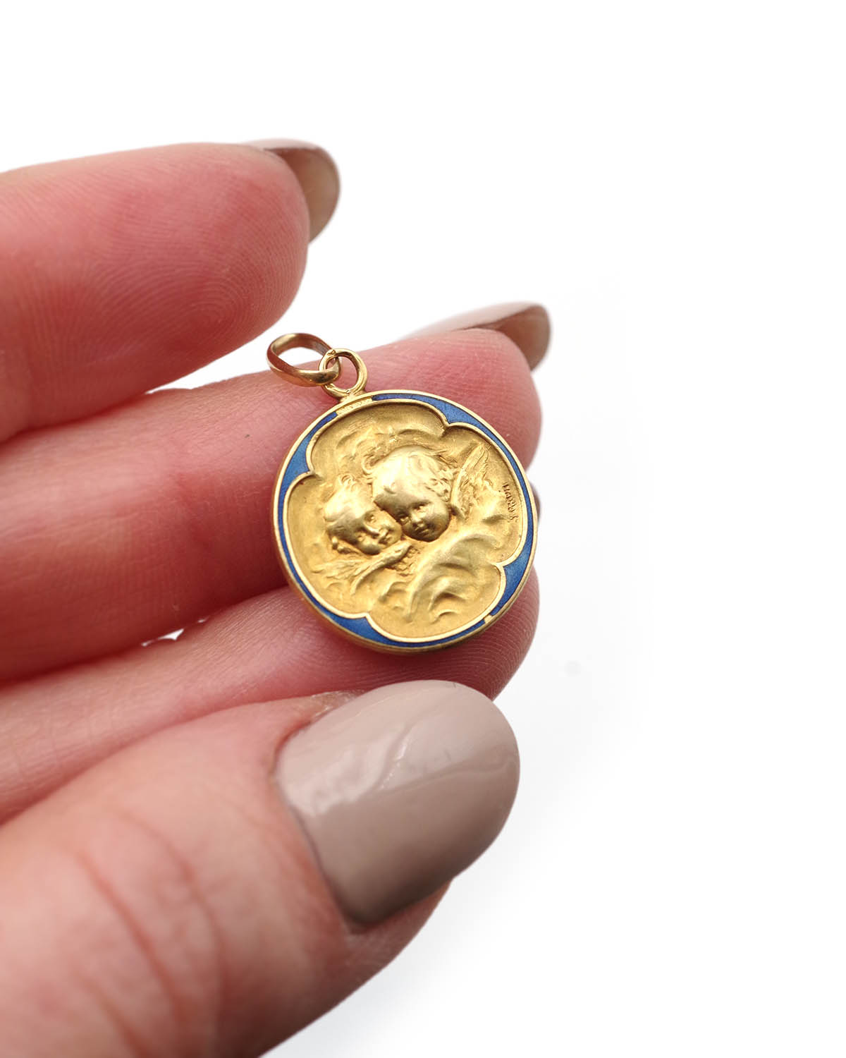 Angels enamel medal pendant