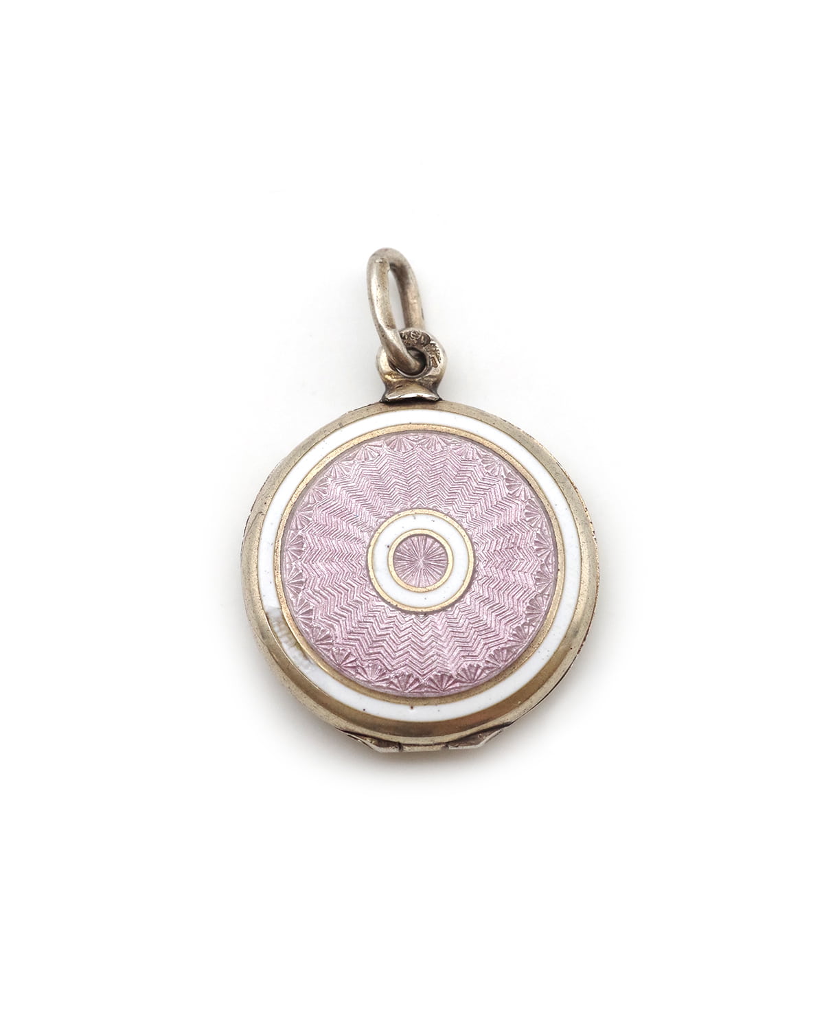 Antique guilloche enamel locket