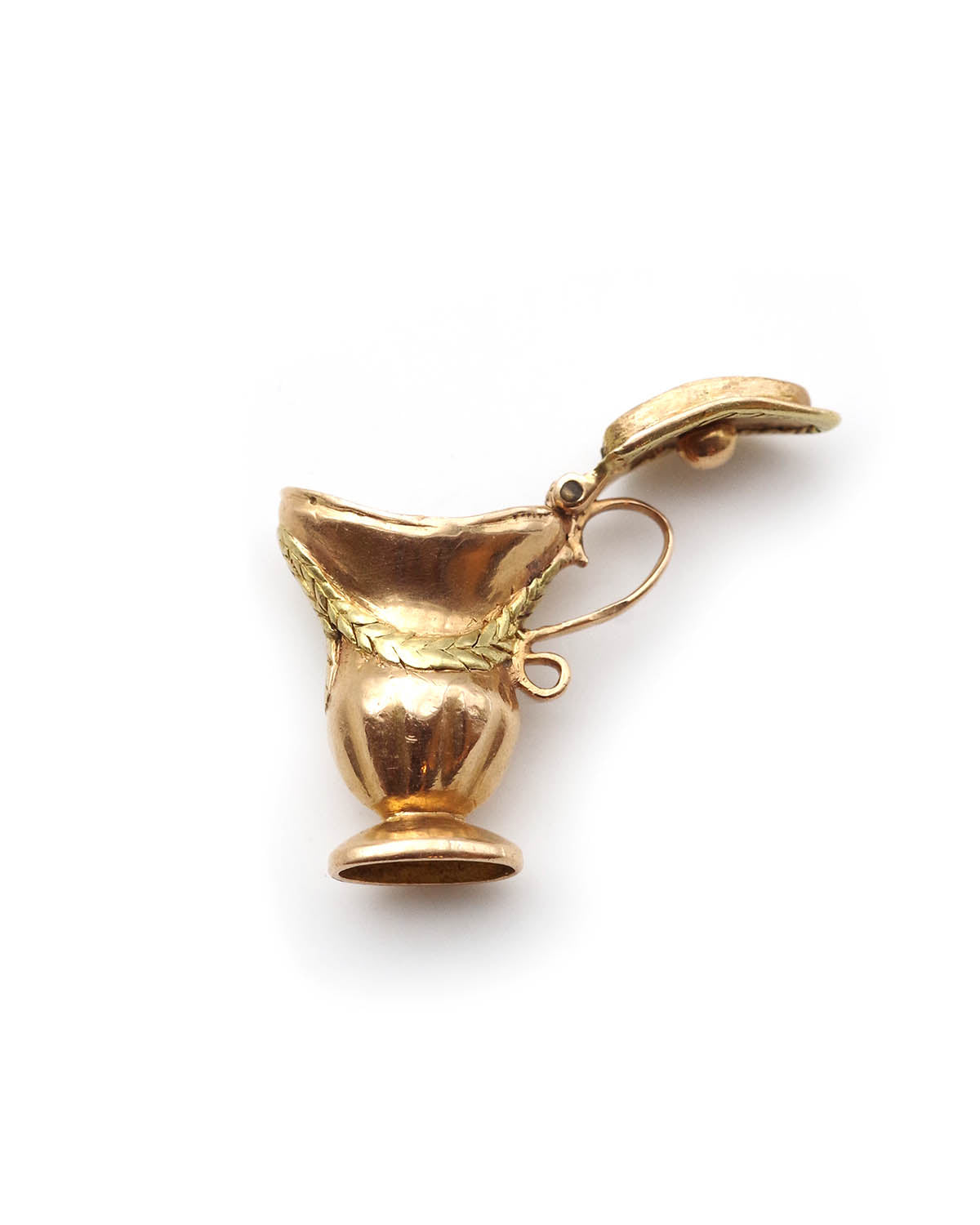 Antique gold ewer charm