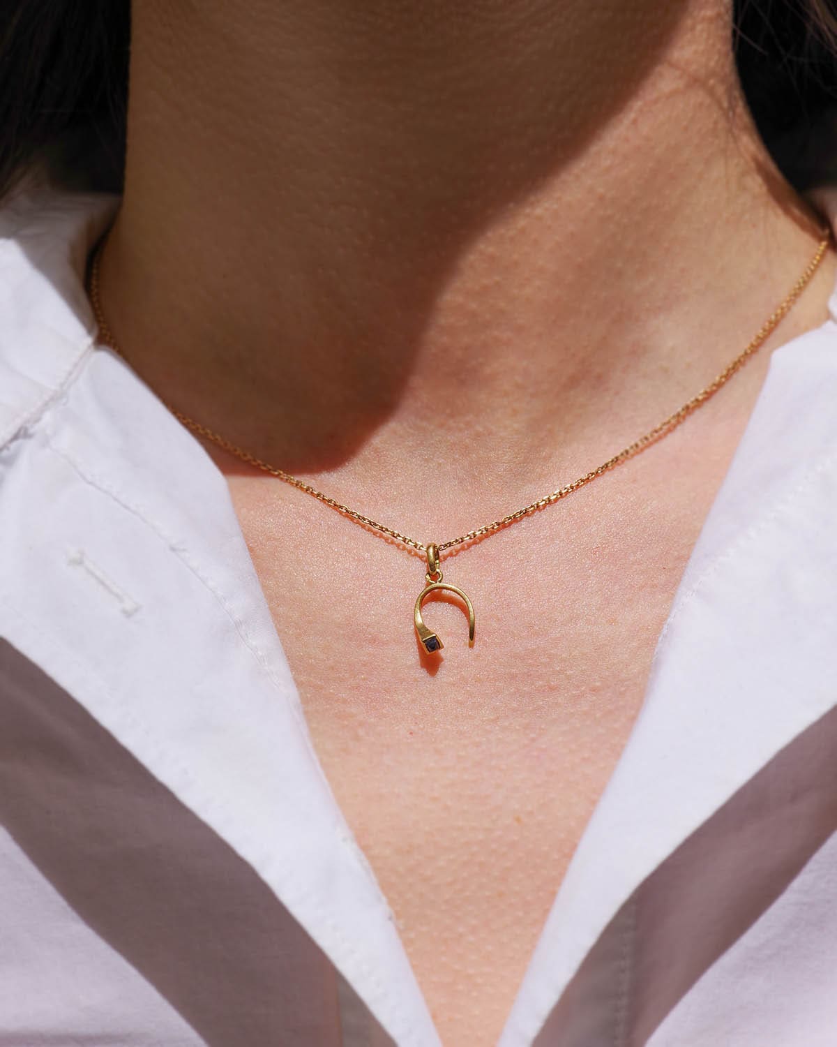 Sapphire nail charm pendant