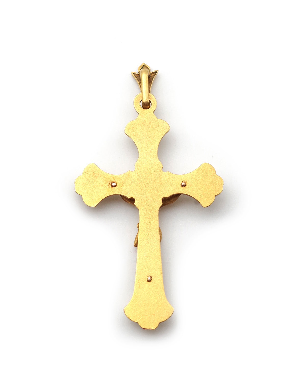 Pendentif croix émaillée en or