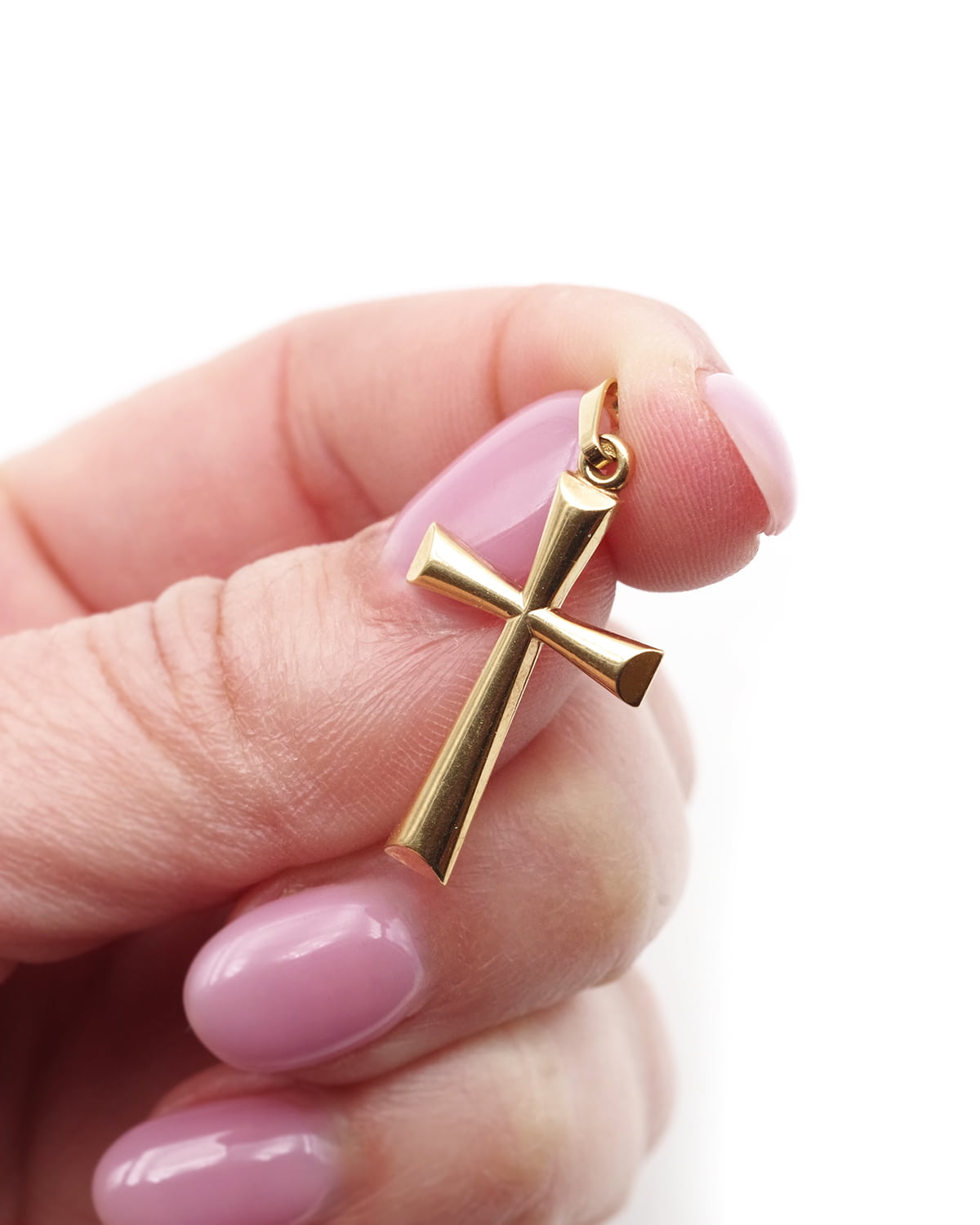 pendentif croix baton en or