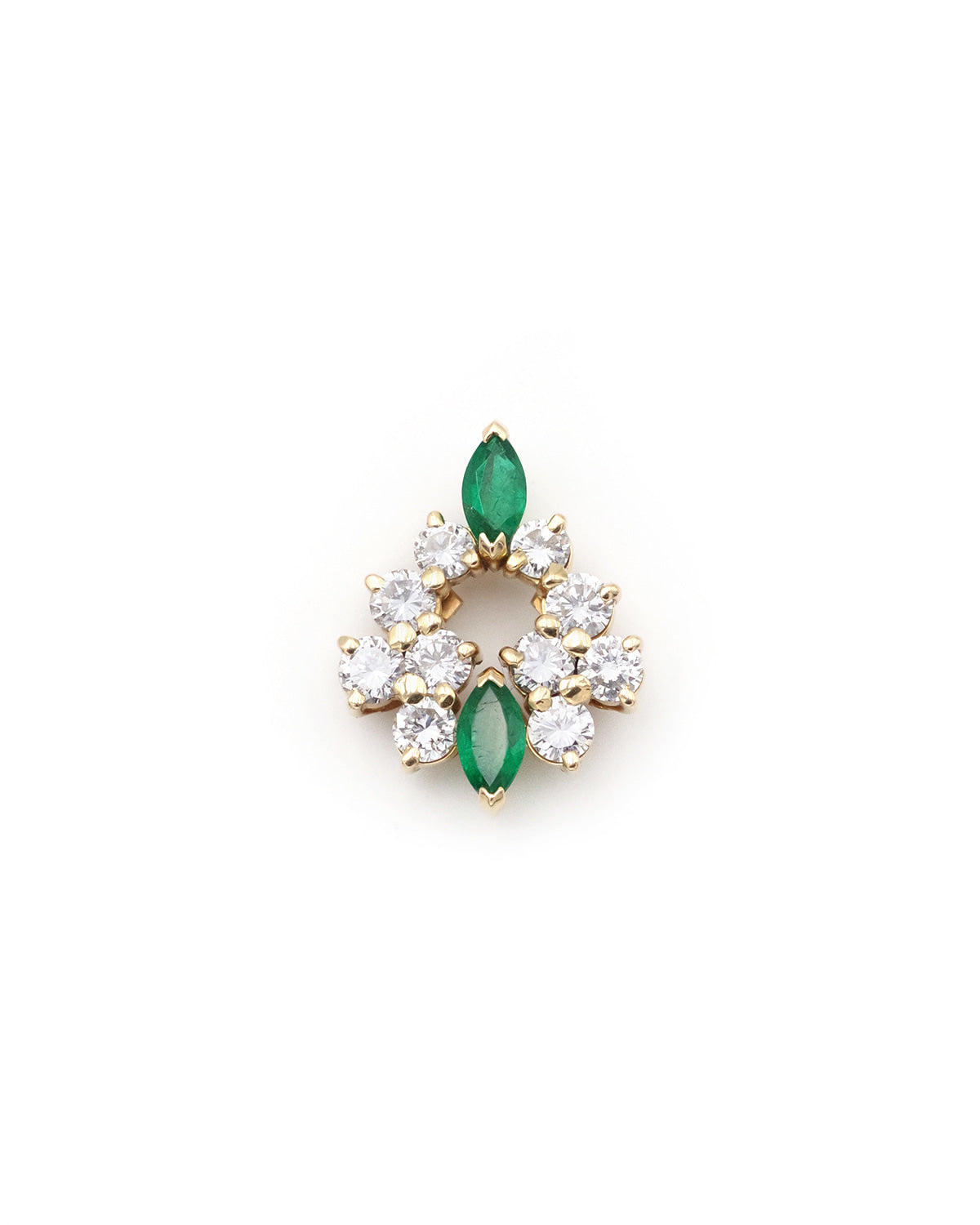 Diamond emerald pendant in gold