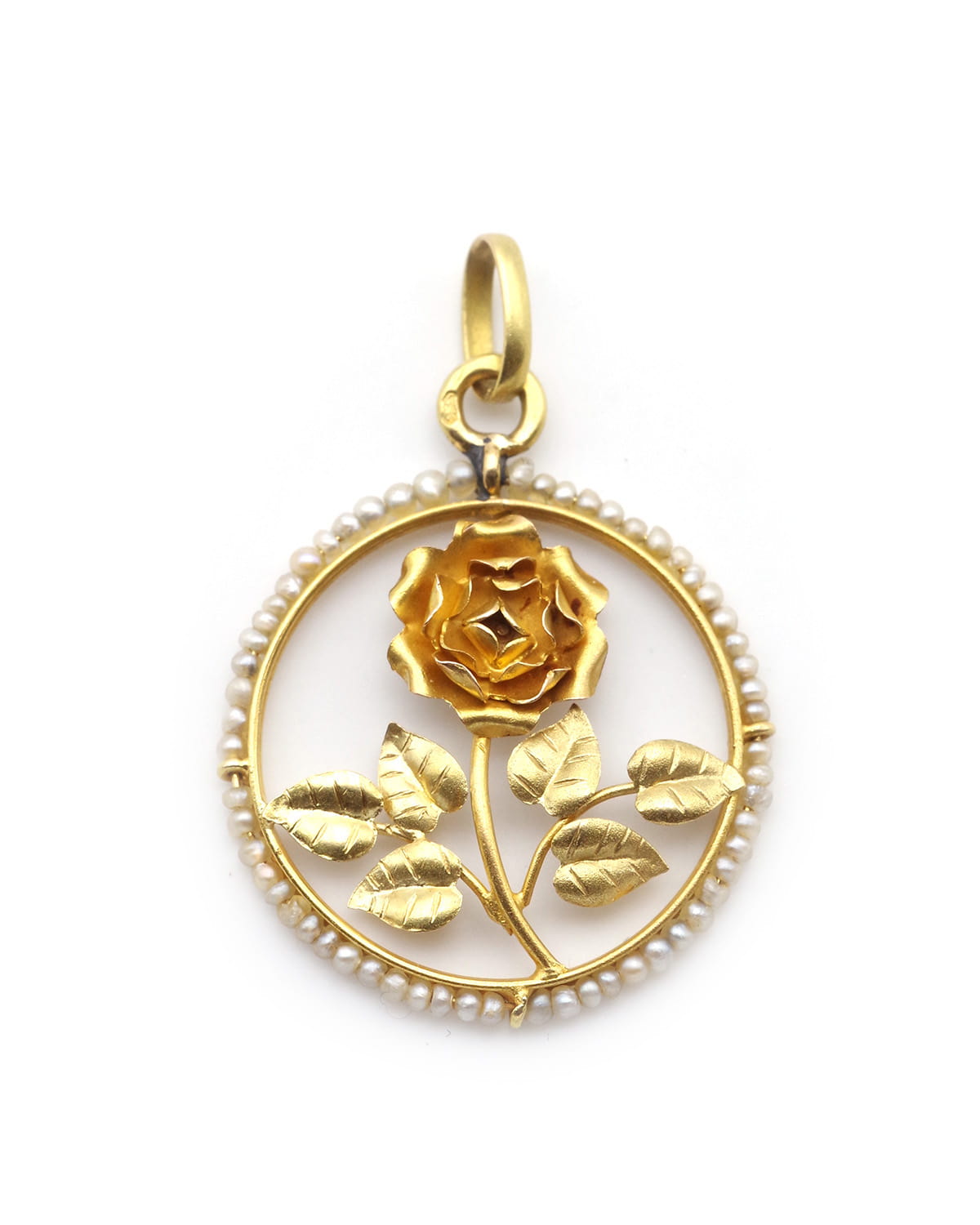 pendentif fleur art nouveau en or