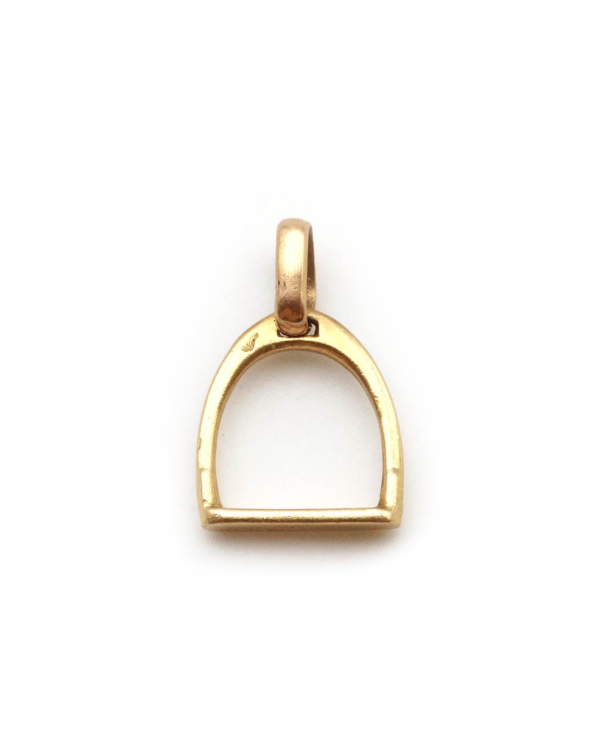 Edwardian gold stirrup pendant