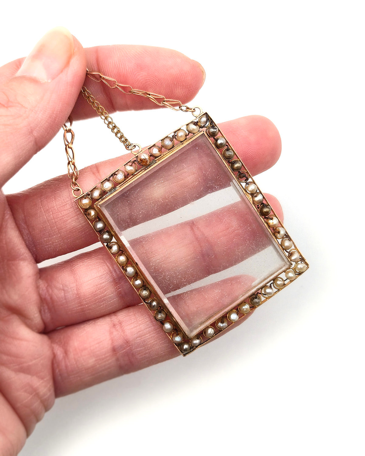 Georgian rectangular locket pendant