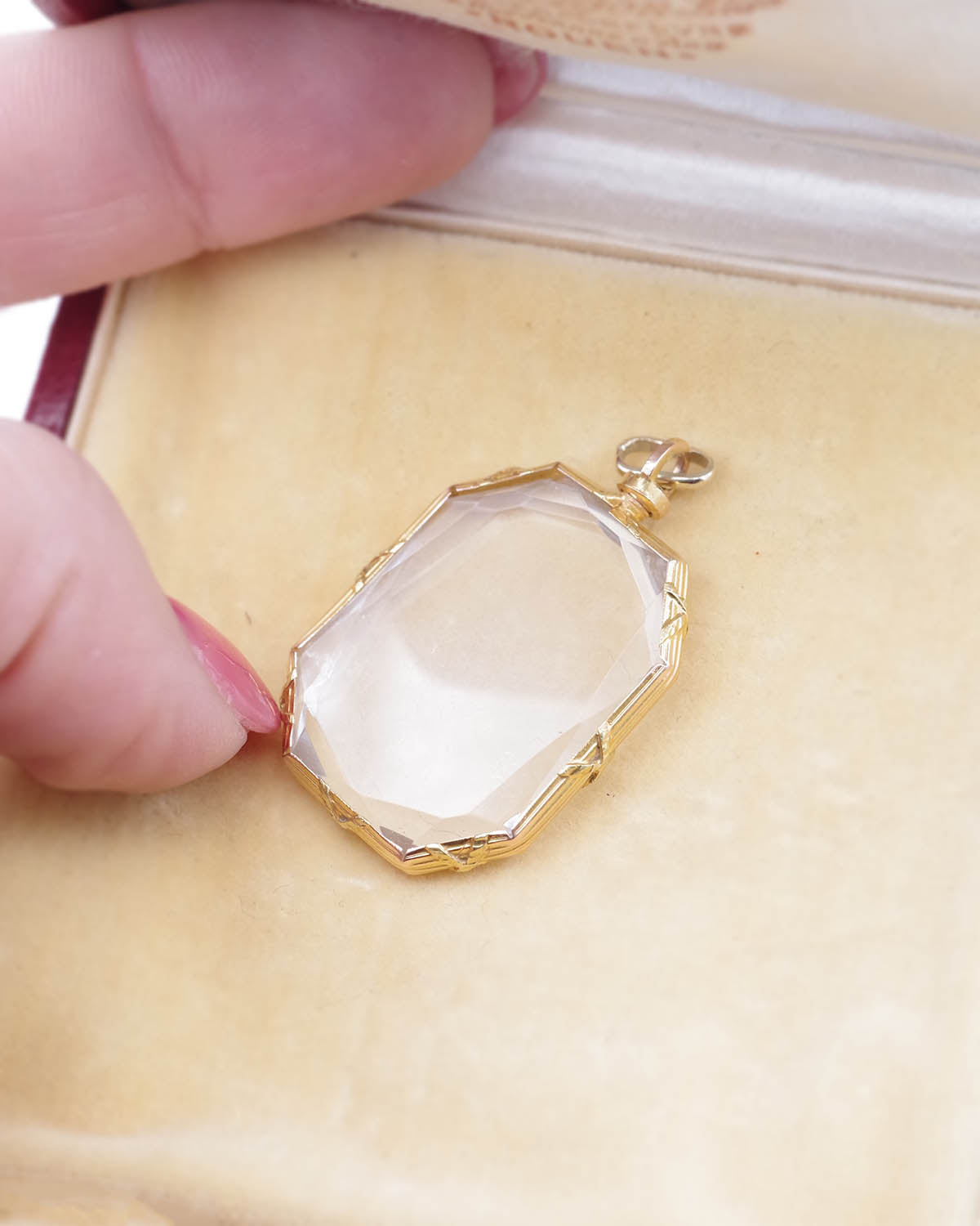 Gold photo locket pendant