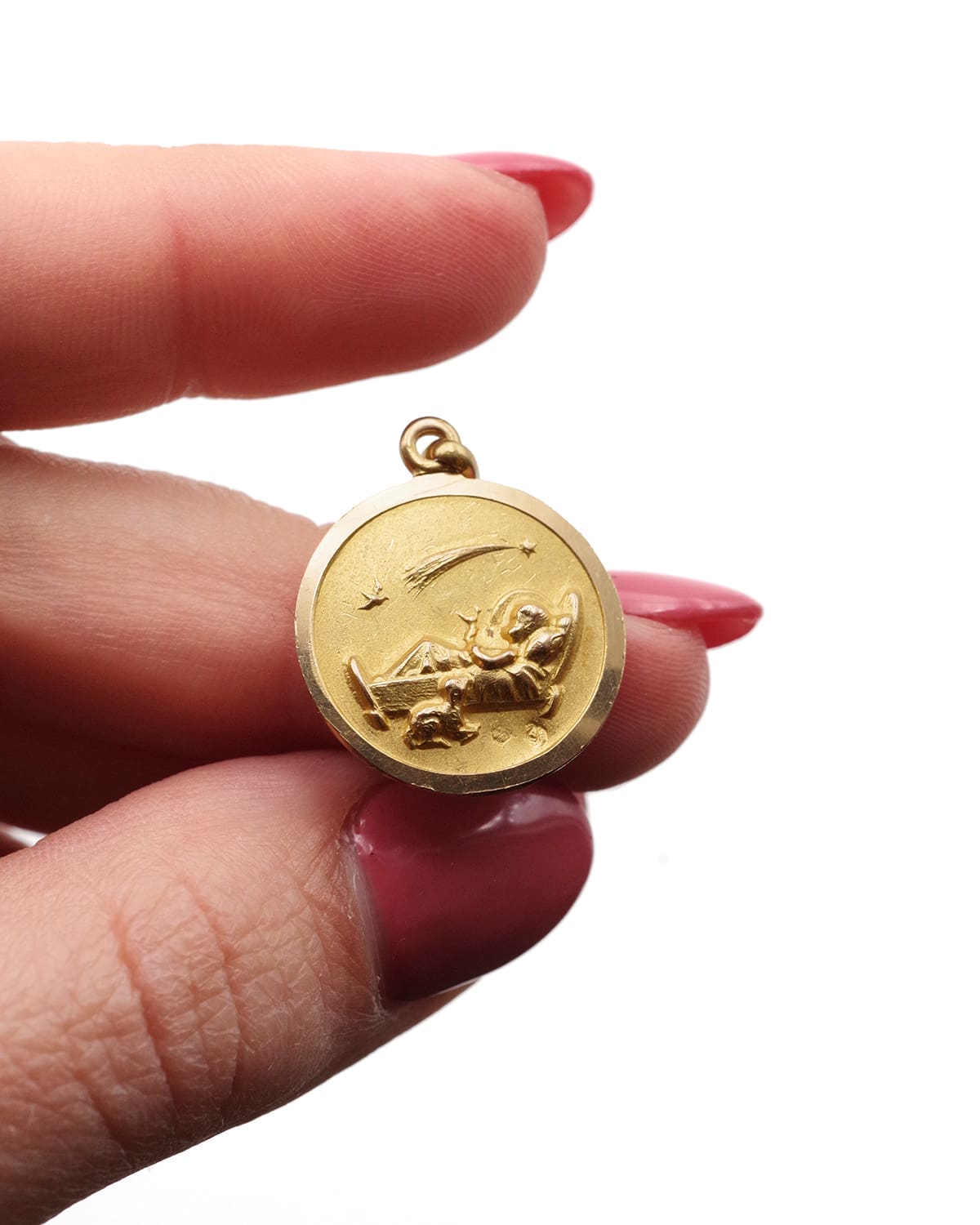 vintage religious medal pendant