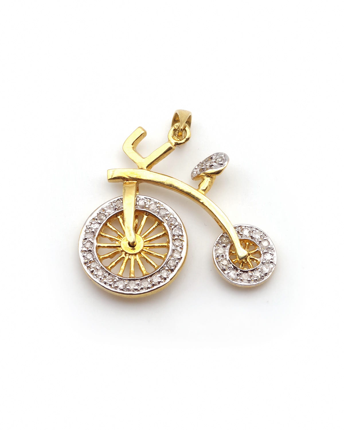 Pendentif vélo en or